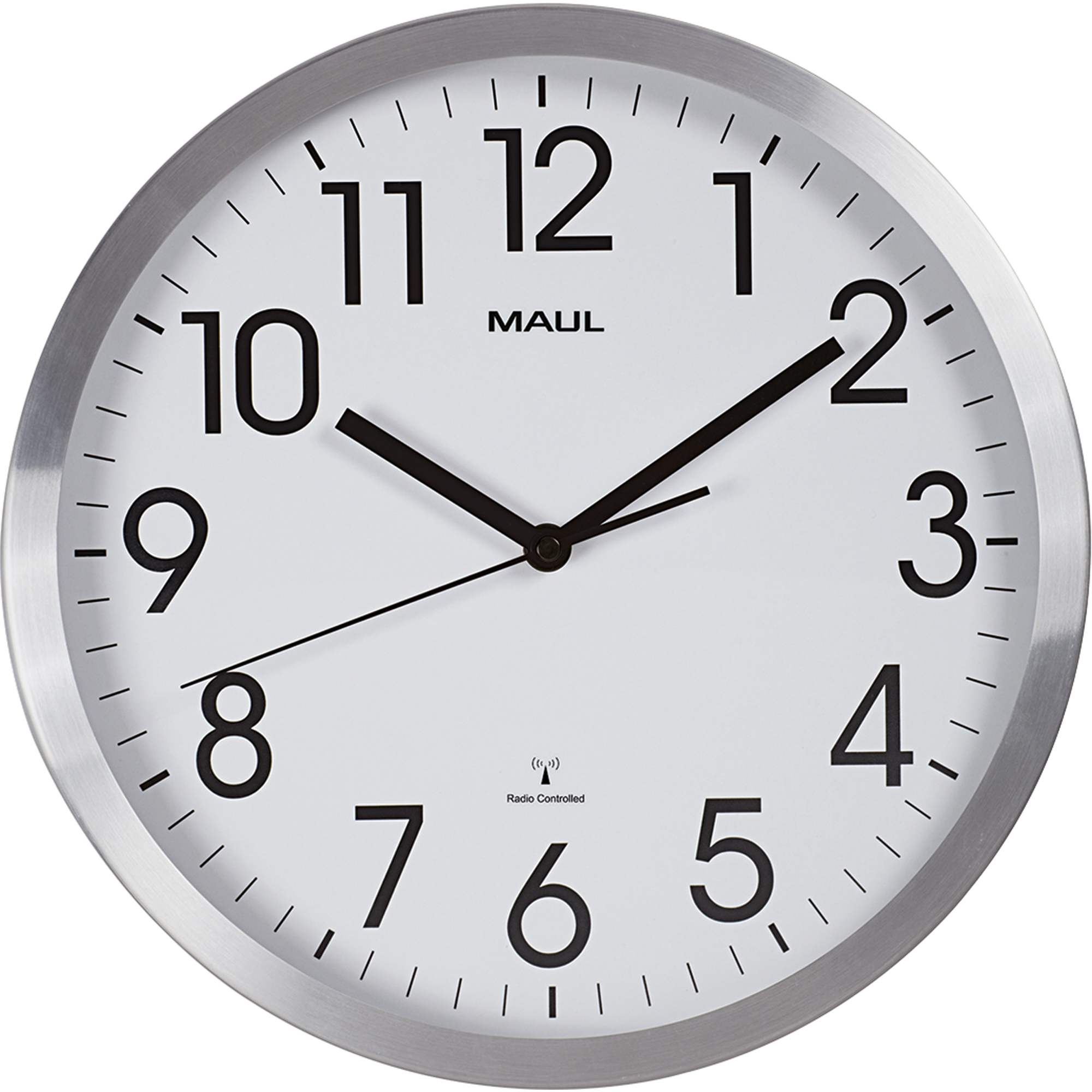 MAUL Funkuhr MAULmove 30,5cm Innenbereich Aluminium, gebürstet