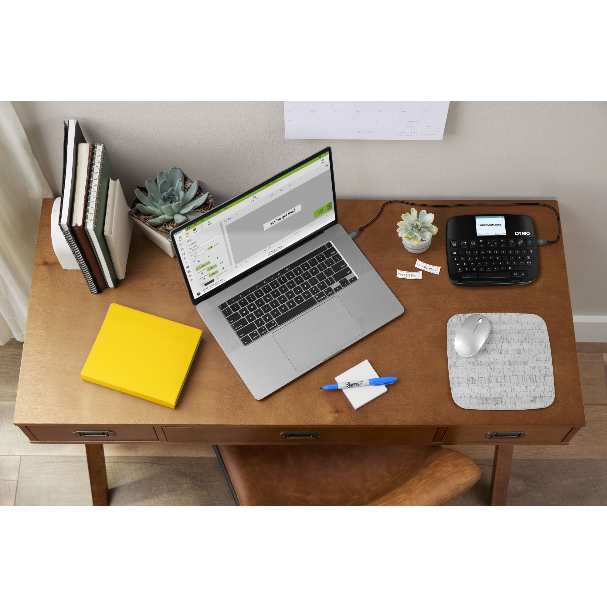 DYMO® Beschriftungsgerät LabelManager® Executive 640CB 5 Display-Zeilen 9 Schriftgrößen inkl. 1 Schriftbandkassette (24 mm x 7 m, schwarz auf weiß), USB-C-Ladekabel