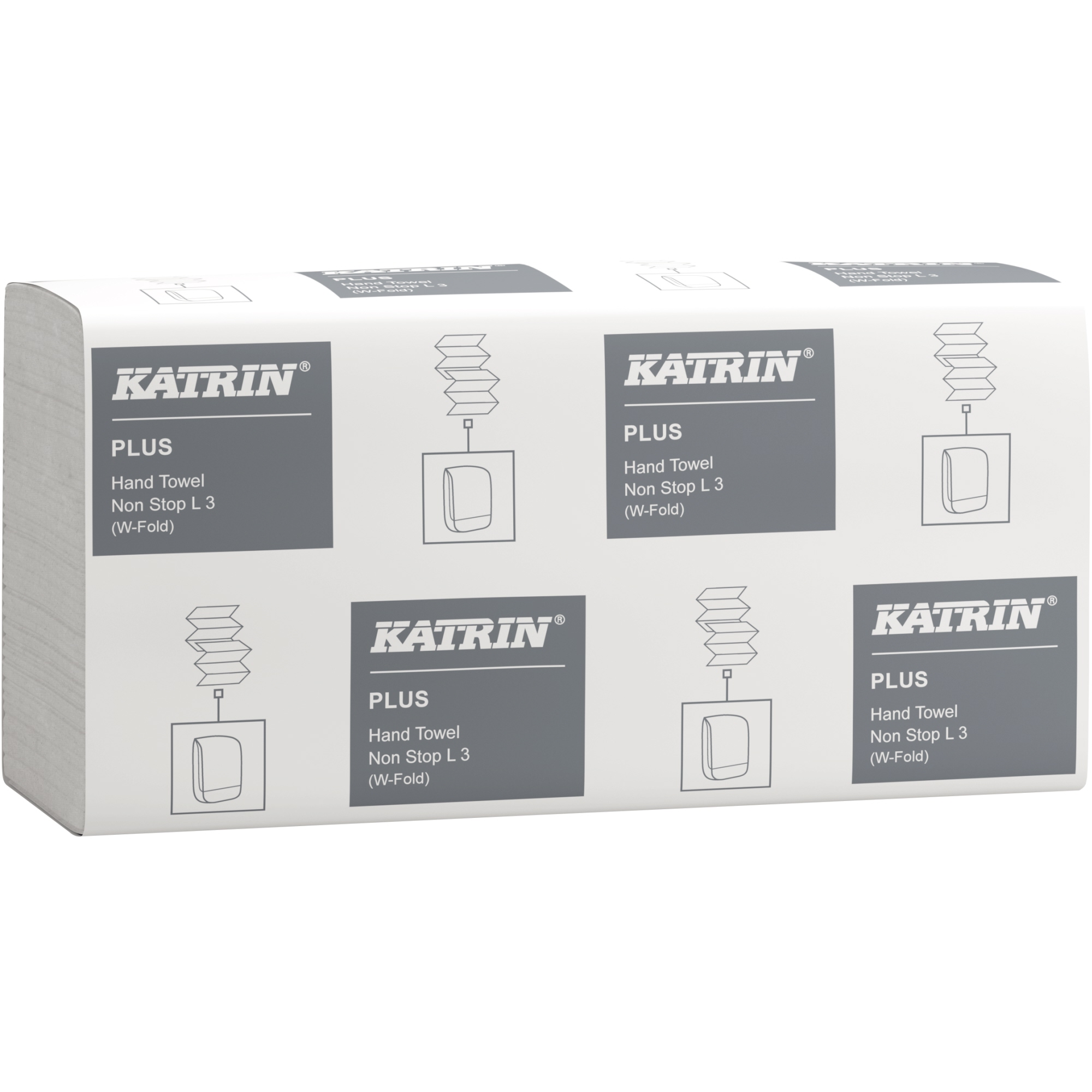 Katrin Papierhandtücher Non Stop Plus L3 20,3 x 32 cm (B x L) 100 % Zellstoff hochweiß 25 x 90 Bl./Pack.
