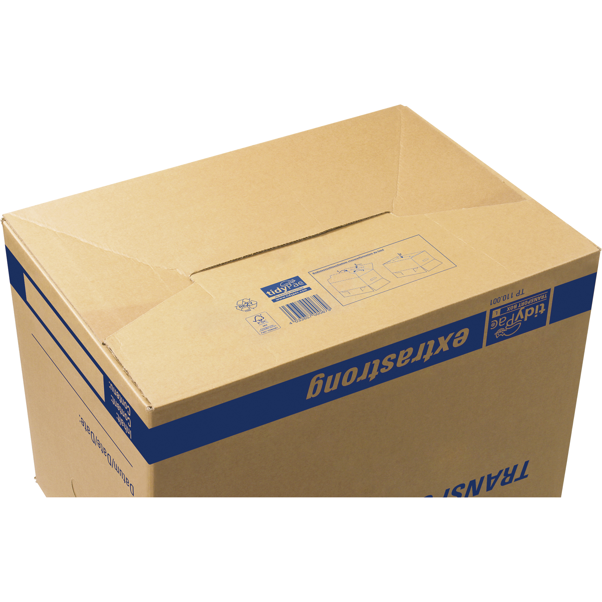tidyPac® Umzugskarton Transportbox XL 68 x 35,5 x 35 cm (B x H x T) 30kg Wellpappe braun