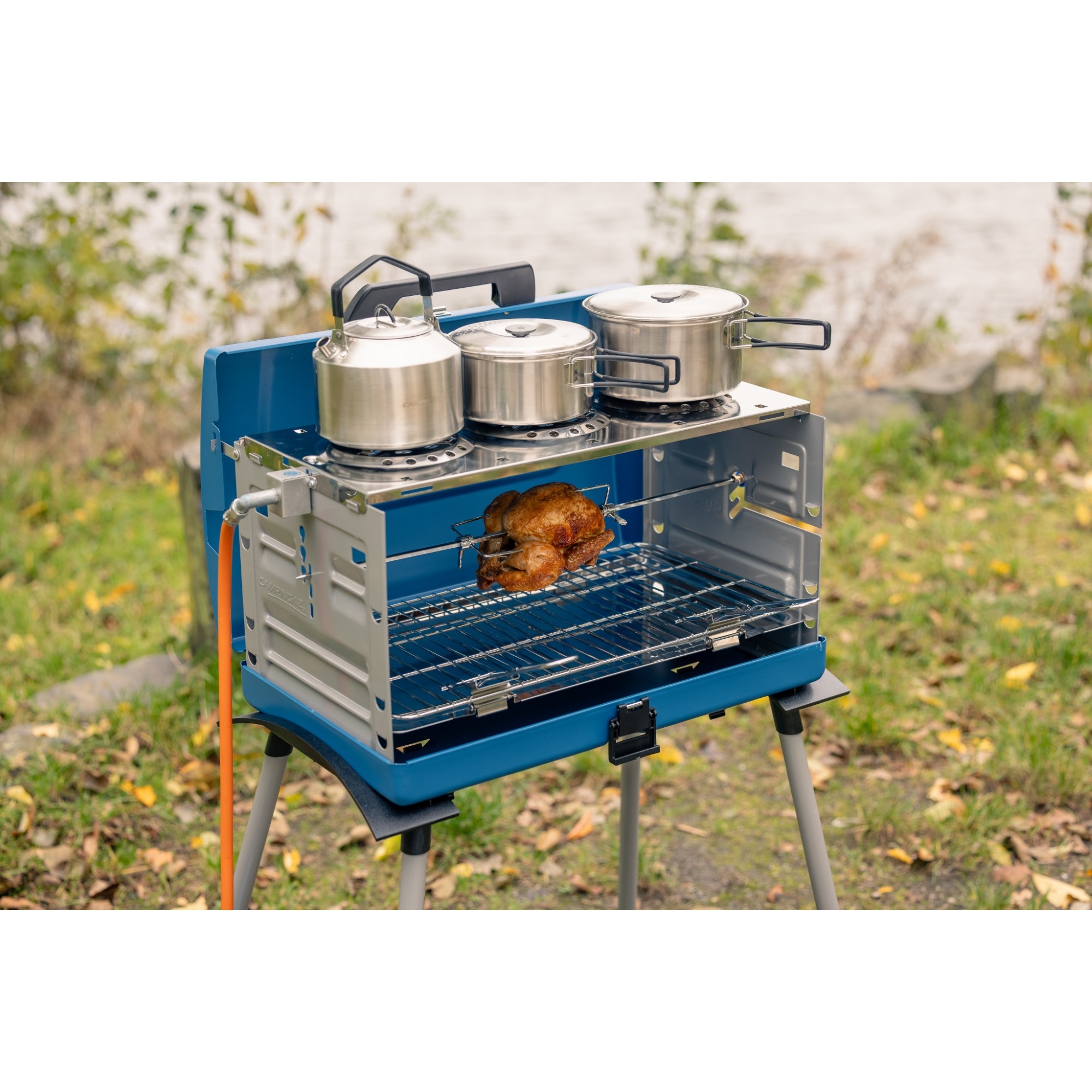 CAMPINGAZ Gasgrill 200 SGR Außenbereich offen: 73 x 108 x 54 cm, geschlossen: 65 x 17 x 40 cm (B x H x T) Butan oder Propan 378 g/h manuell 1 Brenner inkl. Gasschlauch (80 cm), Drehspieß