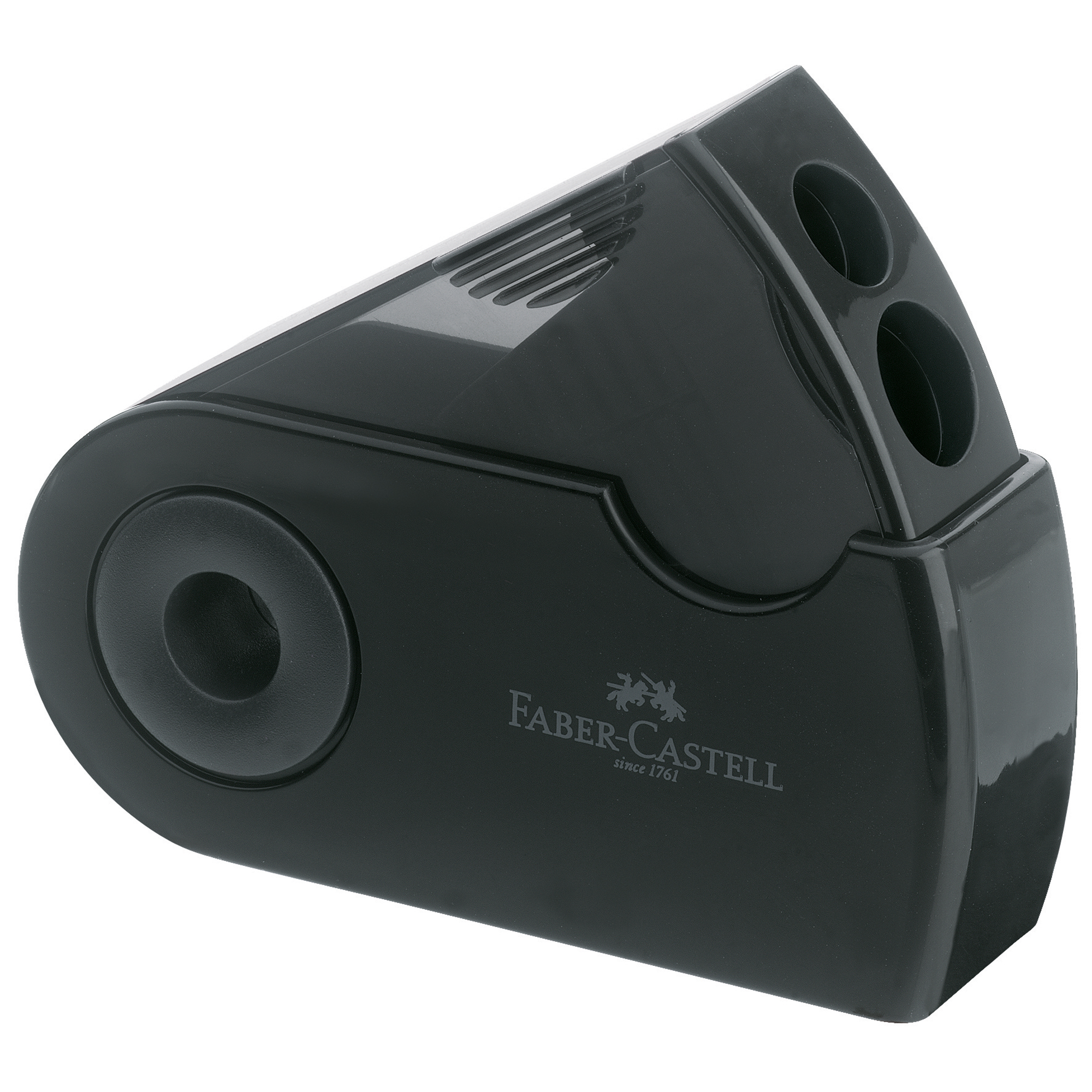 Faber-Castell Doppelspitzdose SLEEVE 8 und 11mm rechteckig Material des Spitzers: Kunststoff Material des Behälters: Kunststoff schwarz