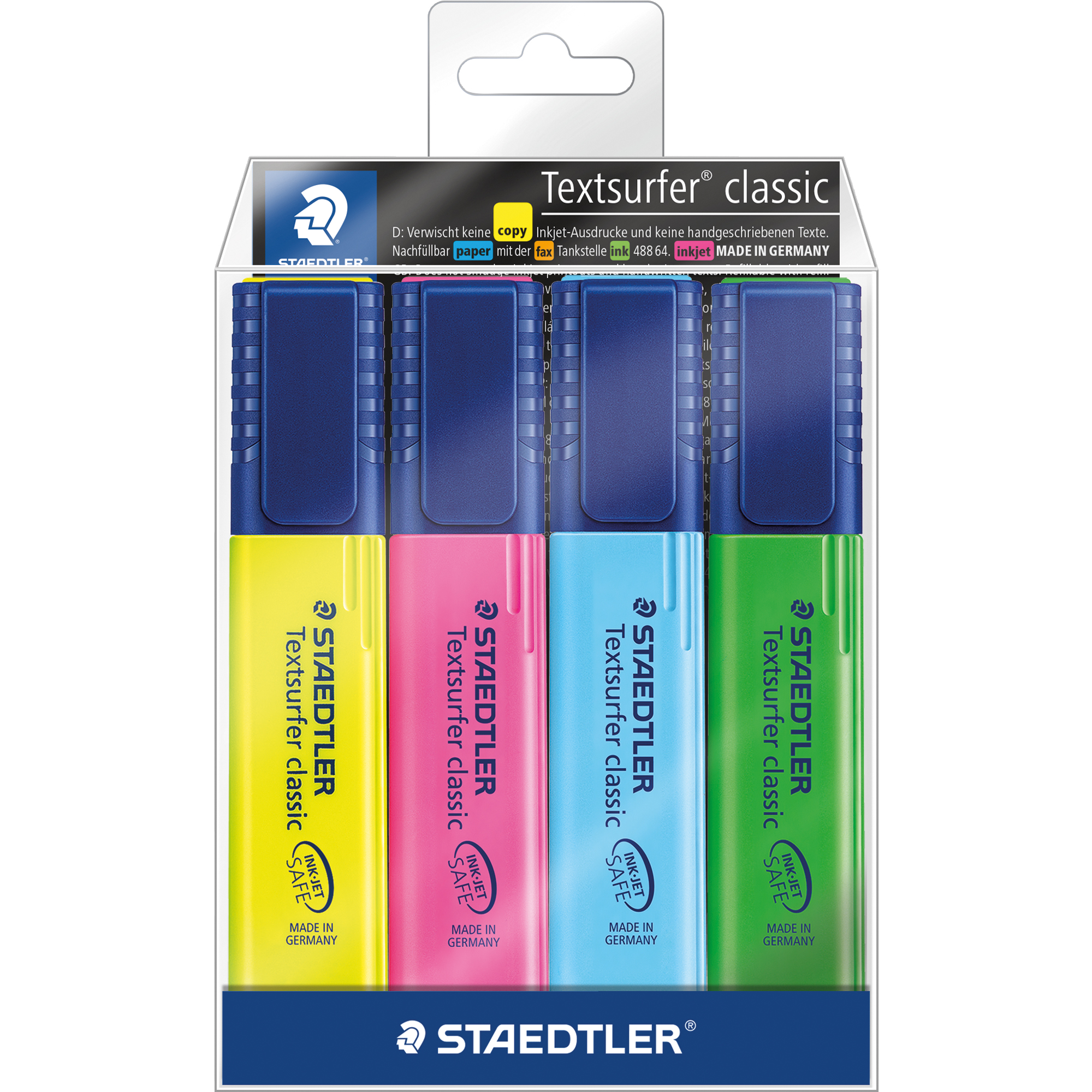 STAEDTLER® Textmarker Textsurfer® classic 364 1-5mm farbig sortiert Keilspitze 4 St./Pack.