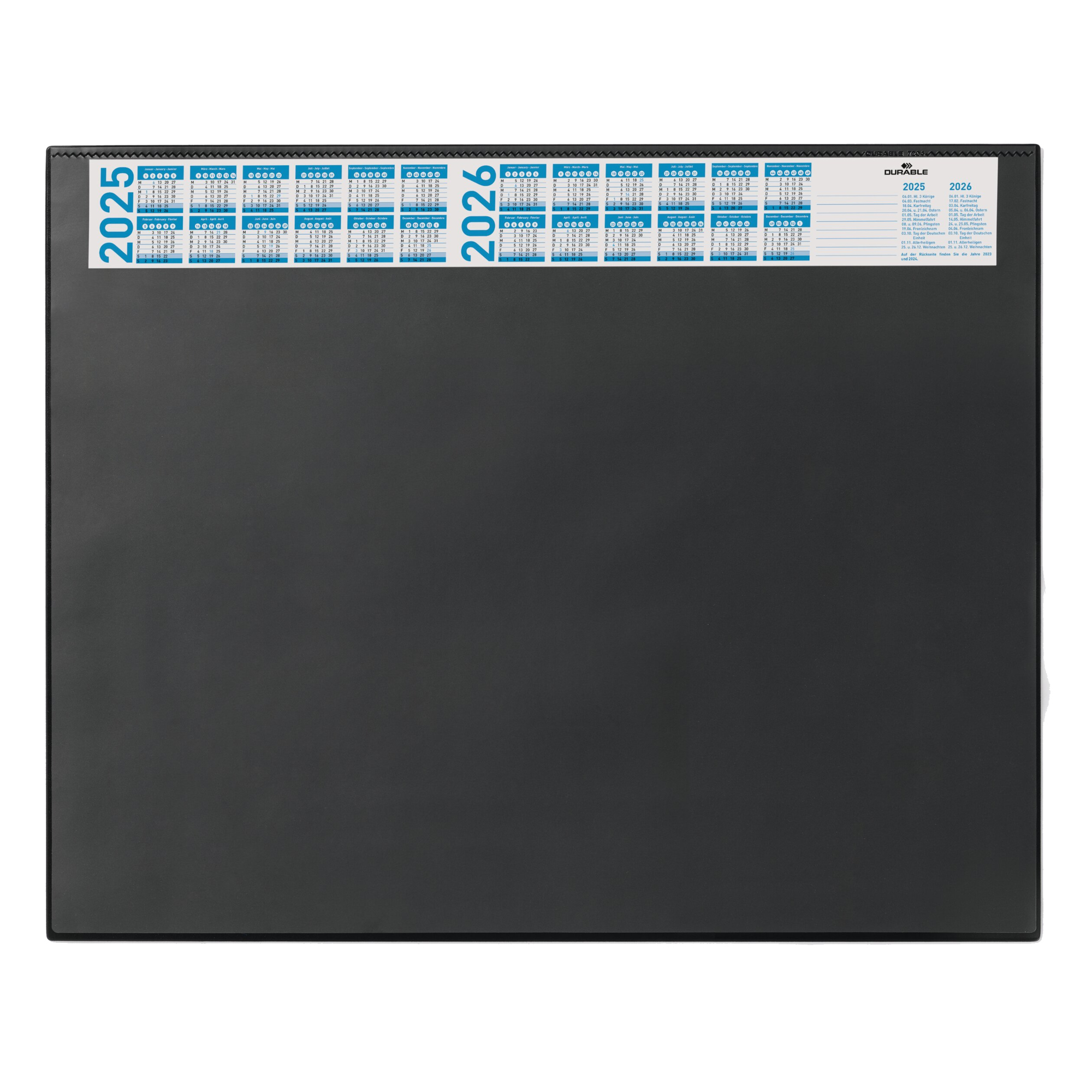DURABLE Schreibunterlage 65 x 52 cm (B x H) mit Kalender 2 Jahre PVC schwarz