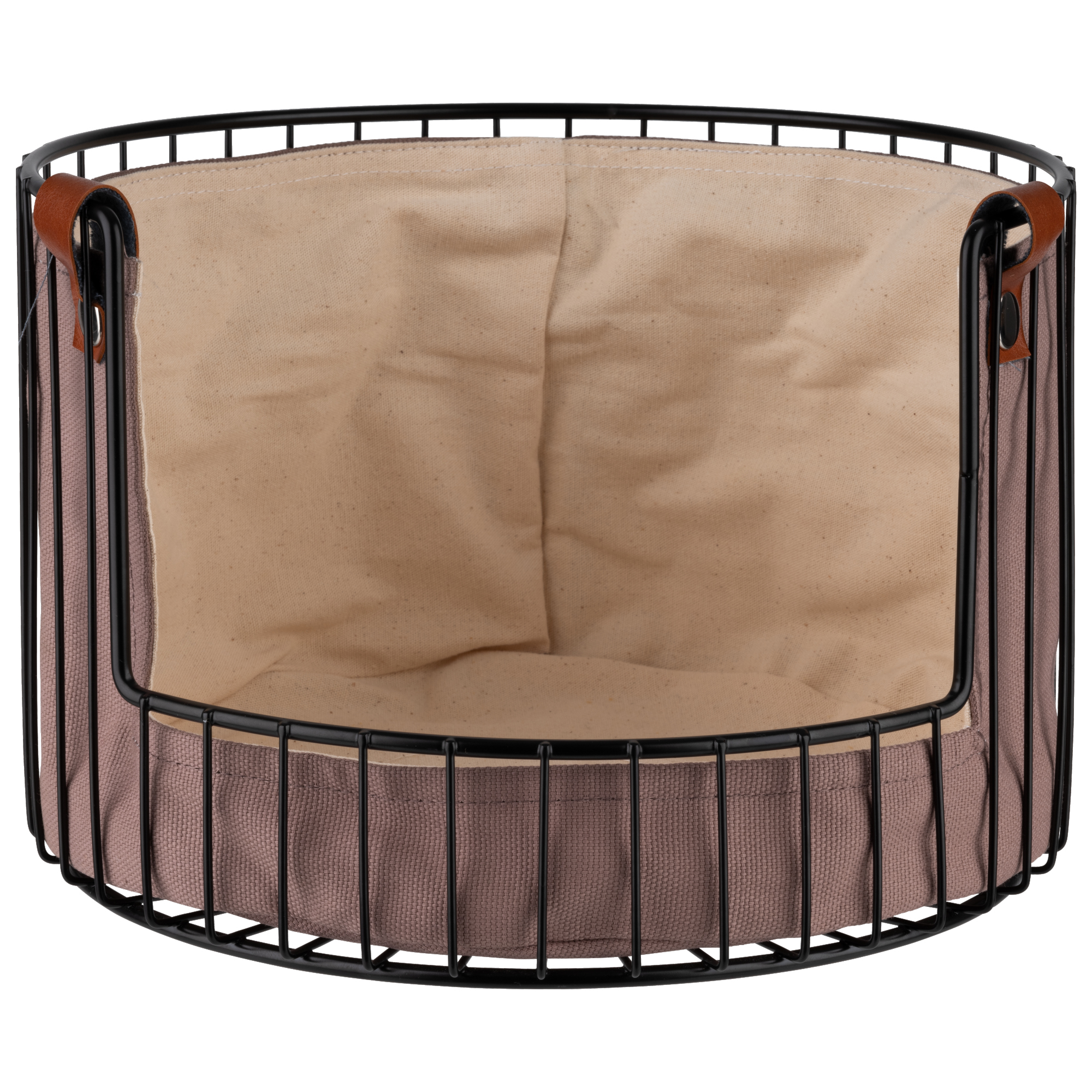APS Brotkorb 27,5 x 18,5 cm (Ø x H) Metall/Baumwolle schwarz/hellbeige/grau