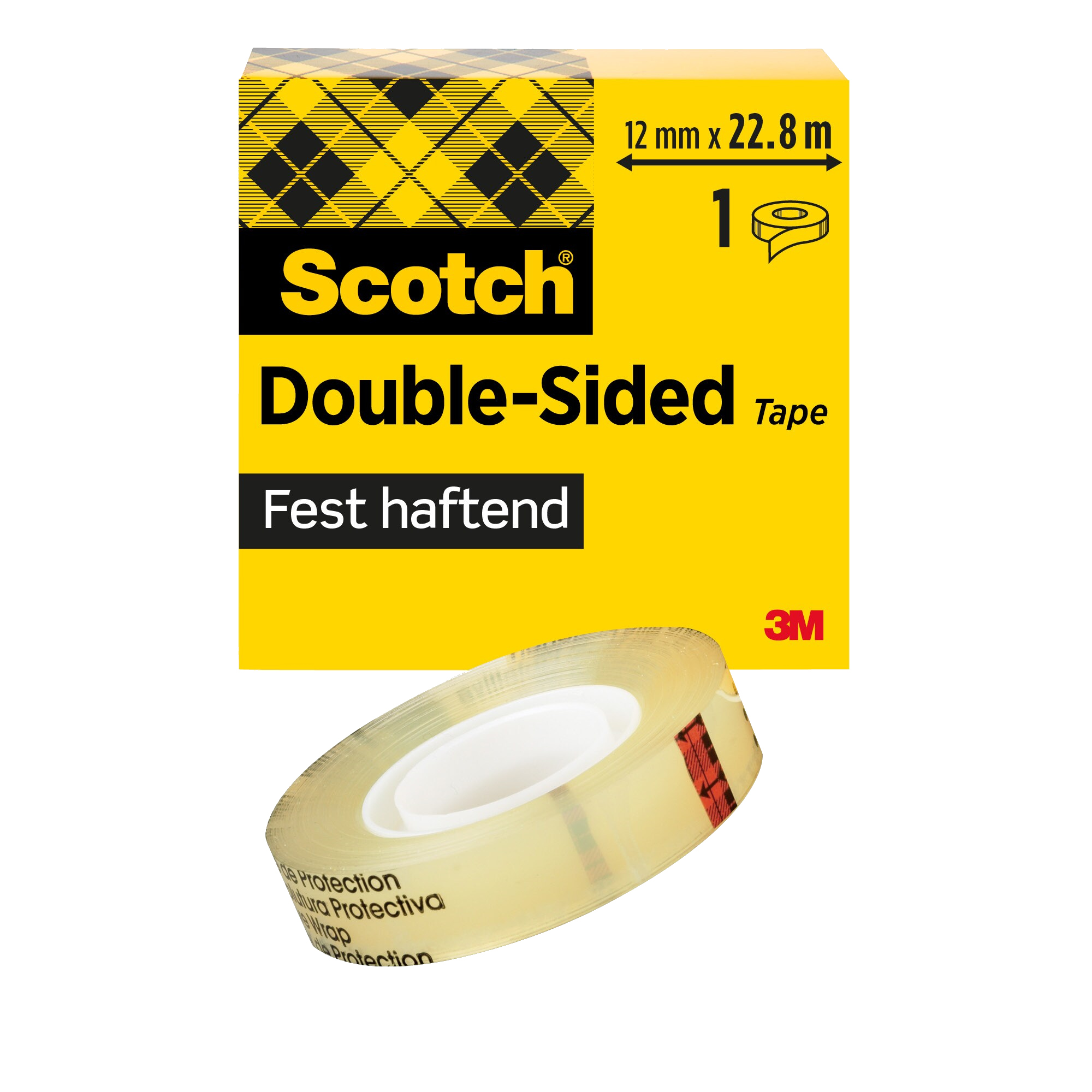 Scotch® Klebefilm 665 12 mm x 22,8 m (B x L) beidseitig klebend mit Lösungsmittel Zelluloseacetat transparent