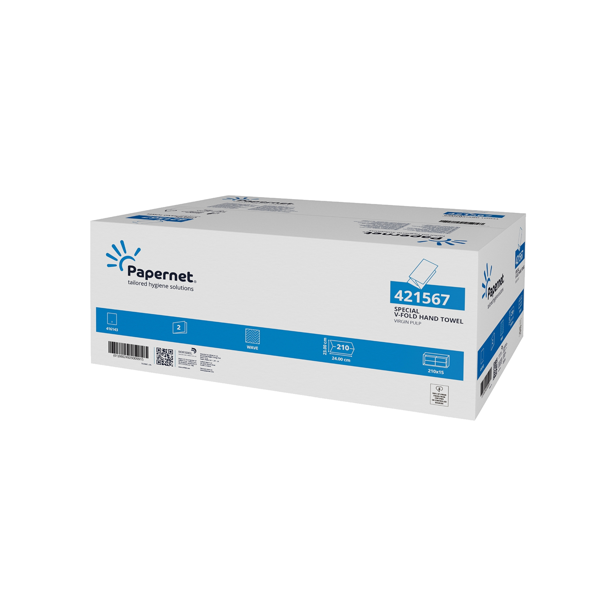 Papernet Papierhandtücher 24 x 23 cm (B x L) Zellstoff weiß 15 x 210 Bl./Pack.