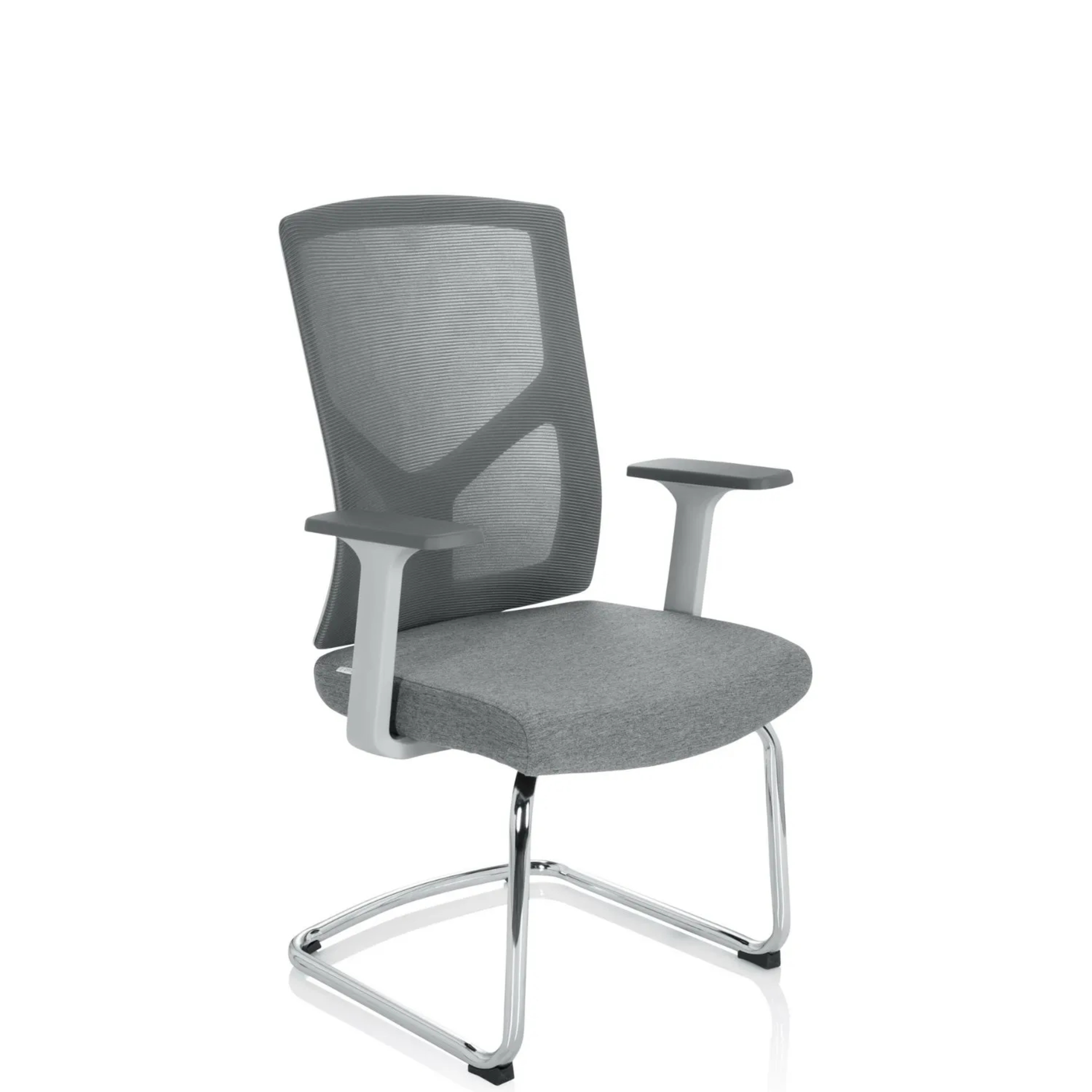 hjh OFFICE Besucherstuhl BRETON V W 120kg 100 % Polyester grau