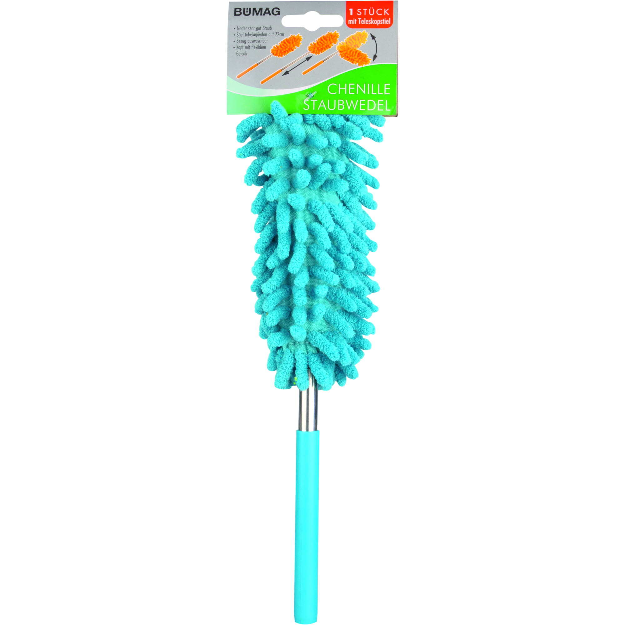 BÜMAG Staubwedel Chenille Länge: 22-72cm 100 % Polyester farbig sortiert (freie Farbauswahl nicht möglich)