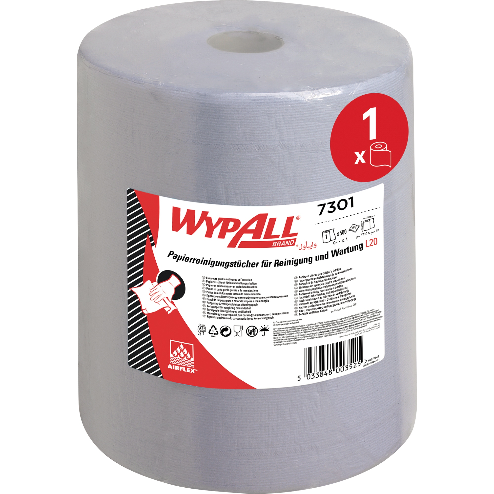 WYPALL* Wischtücher L20 Extra+ 33 cm x 190 m (B x L) Airflex™ blau
