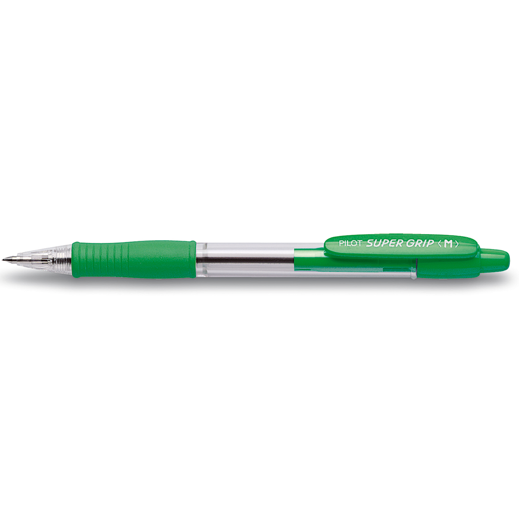PILOT Kugelschreiber Super Grip 0,4mm M grün dokumentenecht Schaftfarbe: transparent