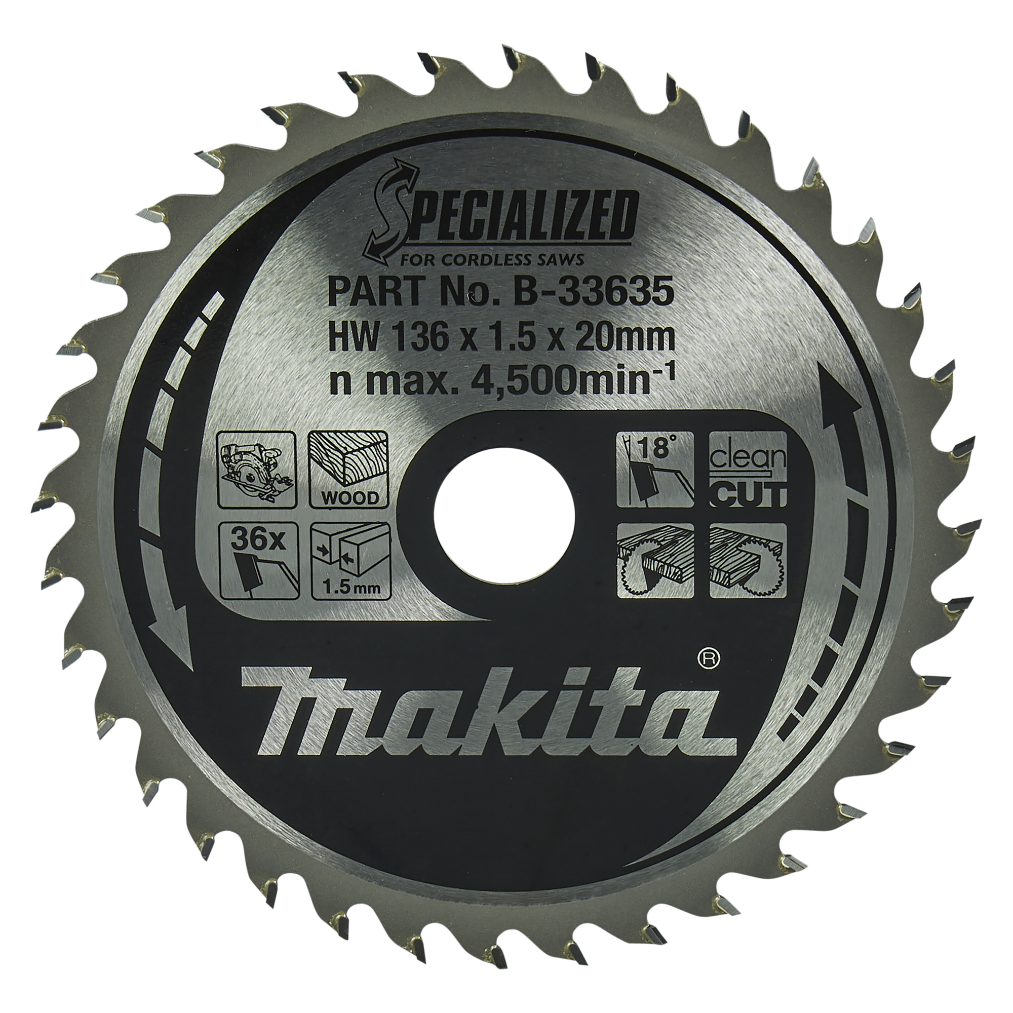 Makita® Sägeblatt SPECIALIZED Handkreissäge 136 x 20 x 1,5 mm (B x H x T)