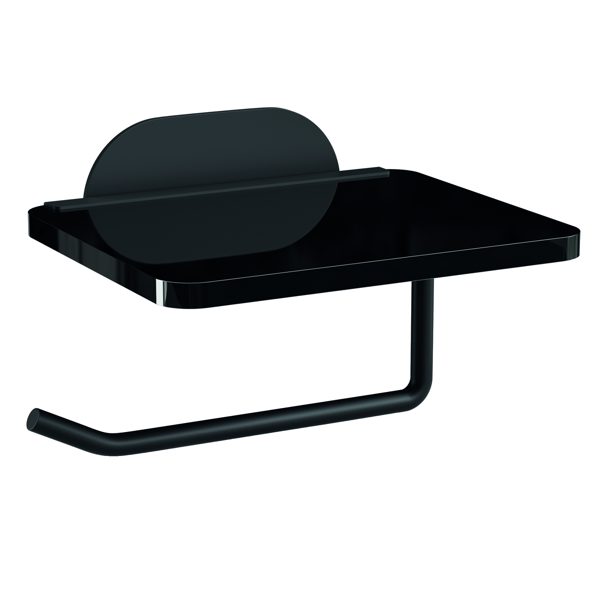 ovimar WC-Rollenhalter Remoya 14,8 x 6 x 13,5 cm (B x H x T) 1 Rolle Edelstahl/Glas schwarz
