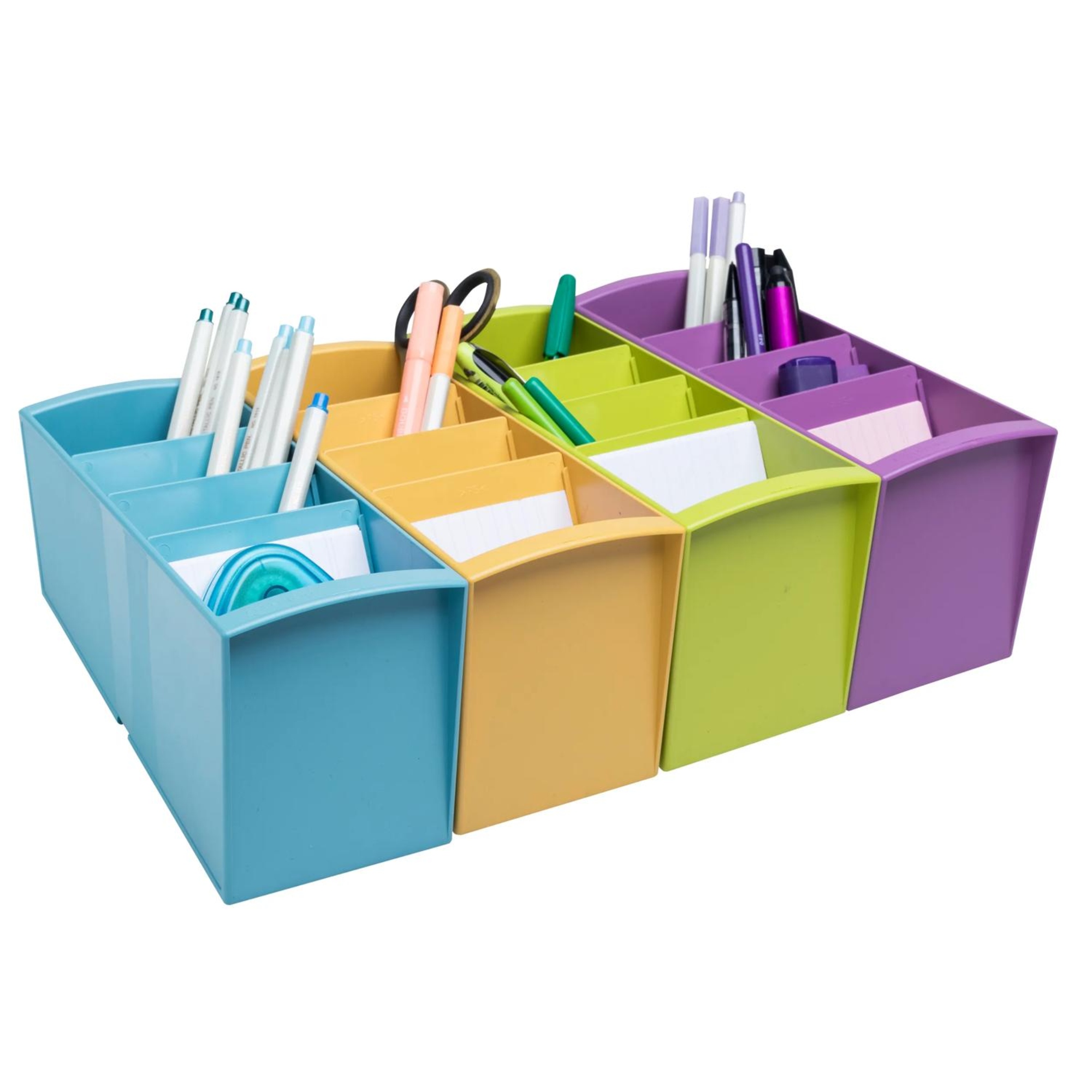 Exacompta Tischorganizer Multitower Pop'N Co 8 x 23 x 11 cm (B x H x T) Polystyrol cyan, flieder, limettengrün, mango (freie Farbauswahl nicht möglich)