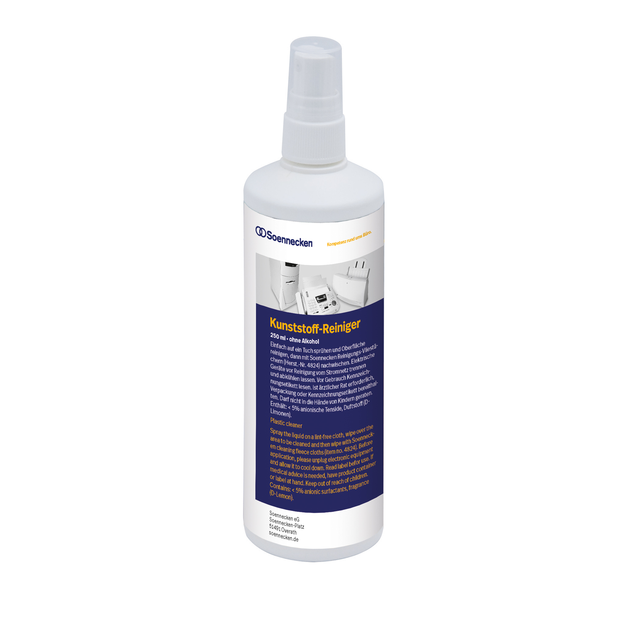 Soennecken Reinigungsspray Kunststoffteile, lackierte Oberflächen, Tastaturen antistatisch 250ml