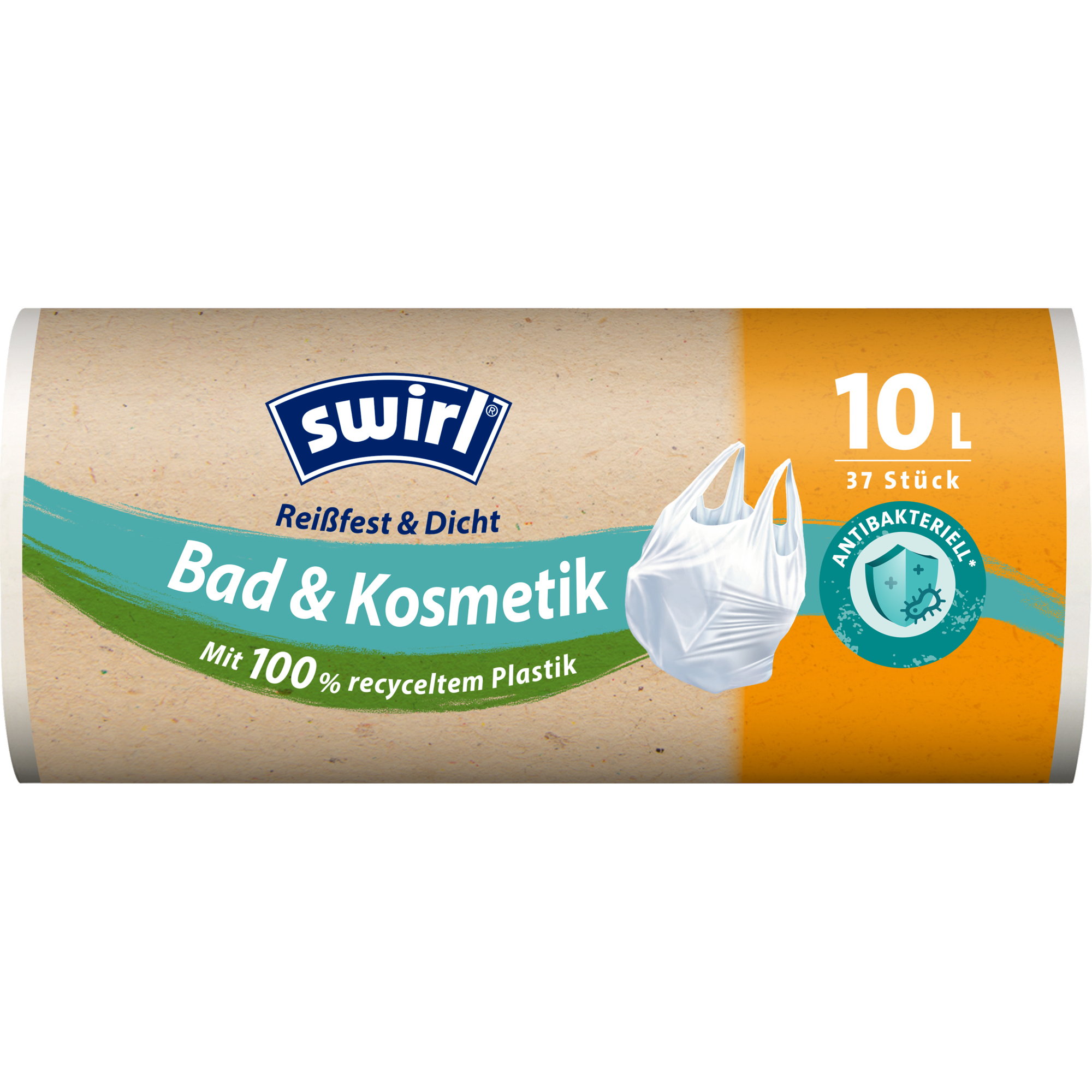 Swirl Müllbeutel Bad & Kosmetik 40 x 43 cm (B x H) 10l Kunststoff, 100 % recycelt transparent 37 St./Pack.