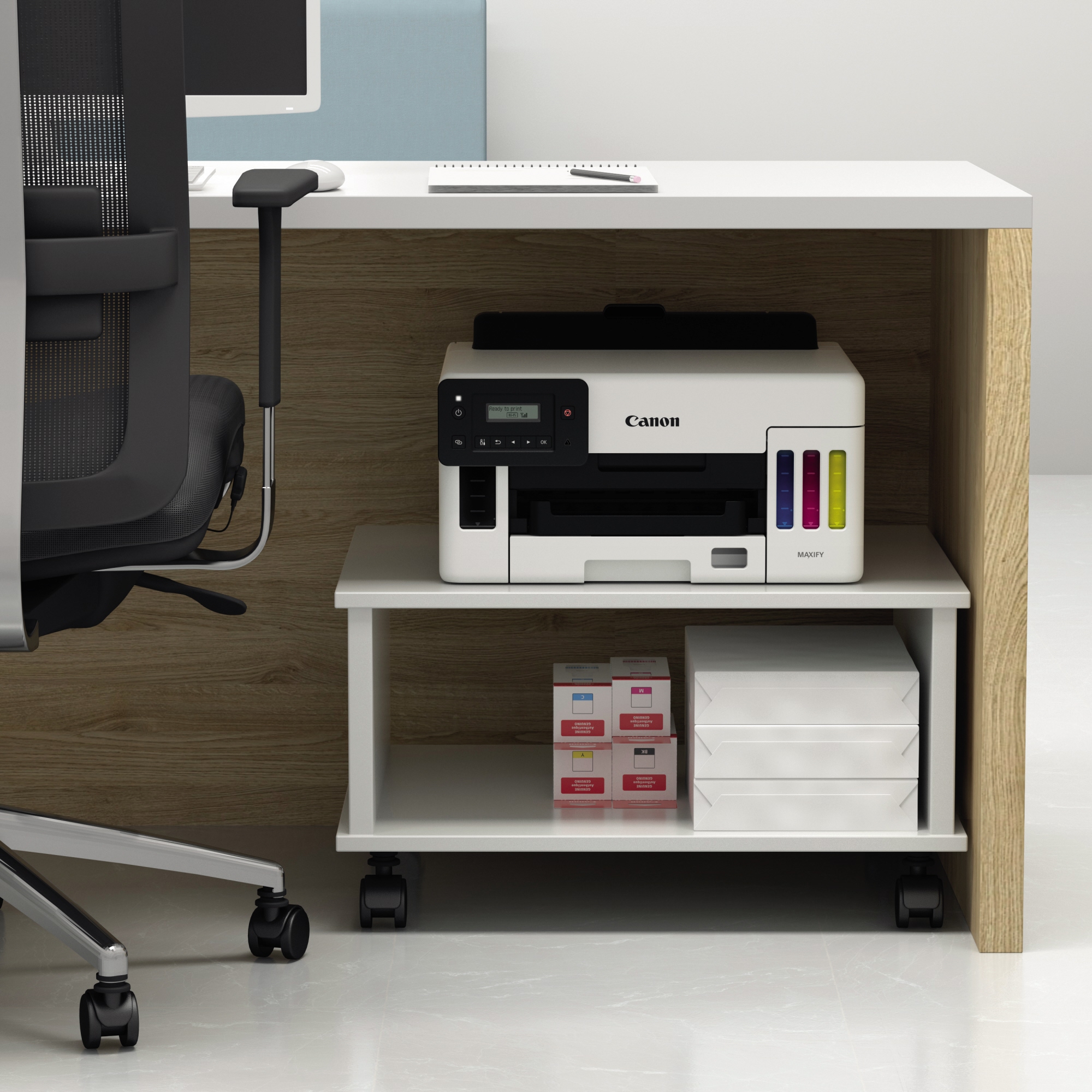 Canon Tintenstrahldrucker MAXIFY GX5050 DIN A4 24 ISO-Seiten/Min. schwarz, 15,5 ISO-Seiten/Min. farbig 39,9 x 23,8 x 41,6 cm (B x H x T)