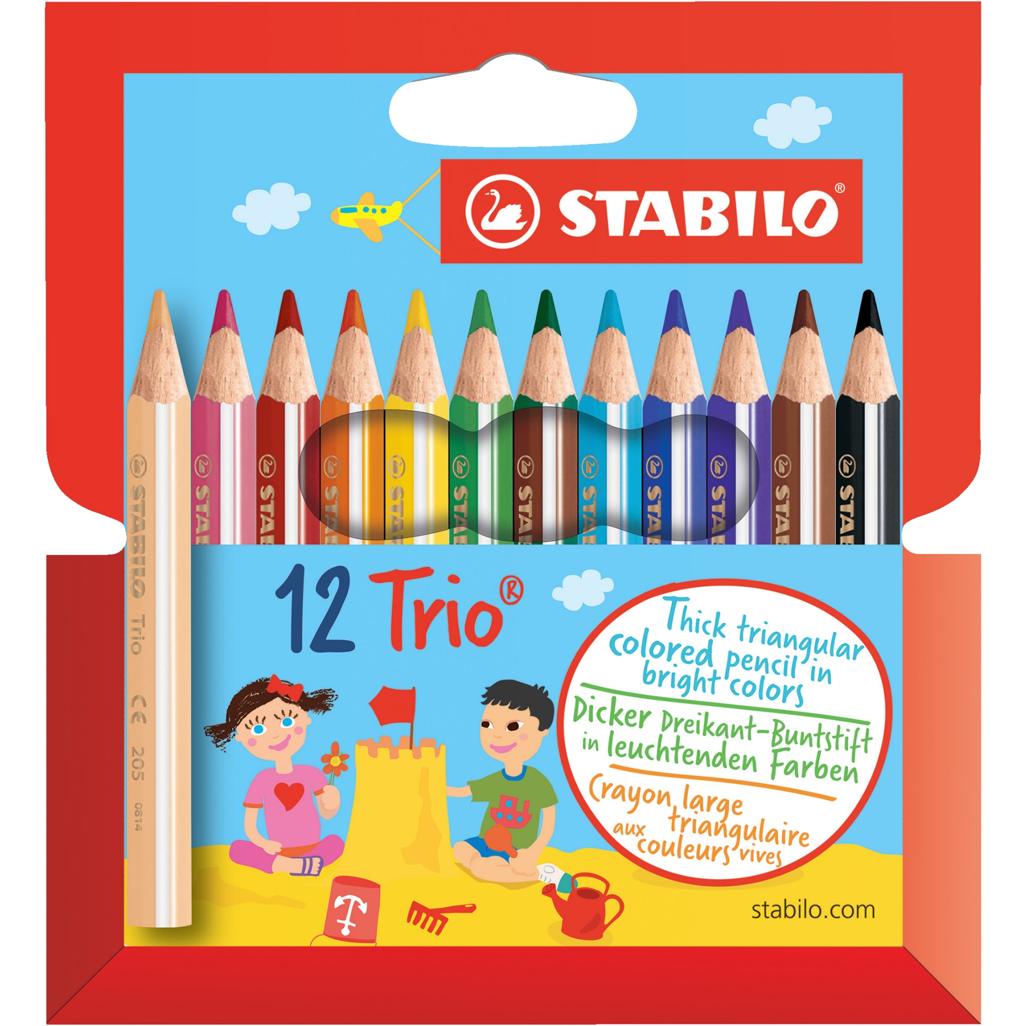 STABILO® Buntstift Trio® dick, kurz farbig sortiert 12 St./Pack.