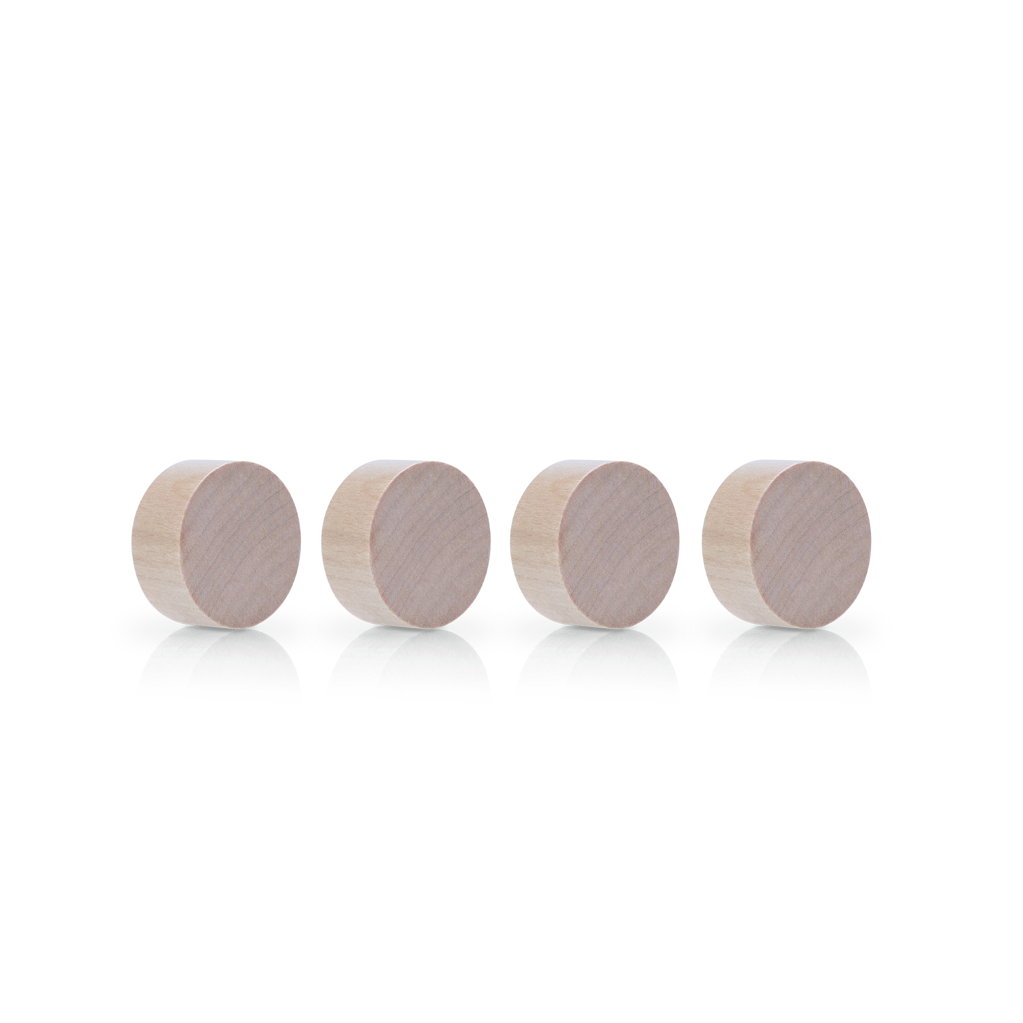 magnetoplan® Magnet Design Wood Series 30mm 4kg Birkenholz hellbraun 4 St./Pack.