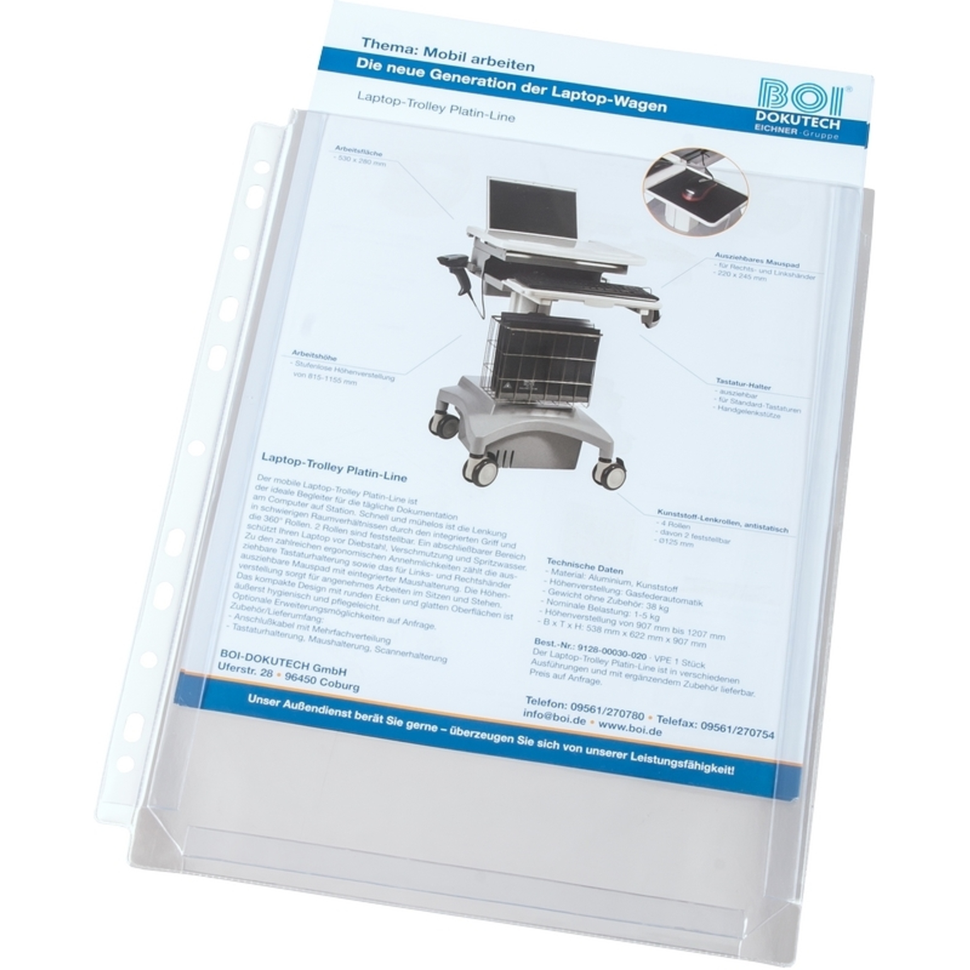 EICHNER Prospekthülle DIN A4 180µm oben offen PVC transparent 10 St./Pack.
