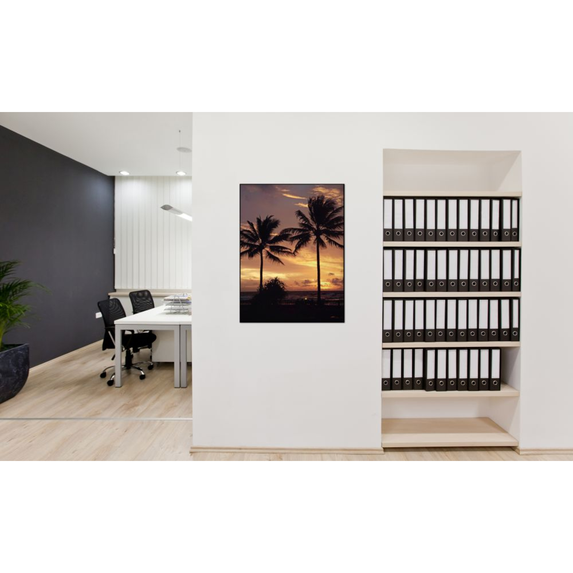 Showdown® Displays Dekobild Palmen Sonnenuntergang 84,1 x 59,4 cm (B x H) Holz