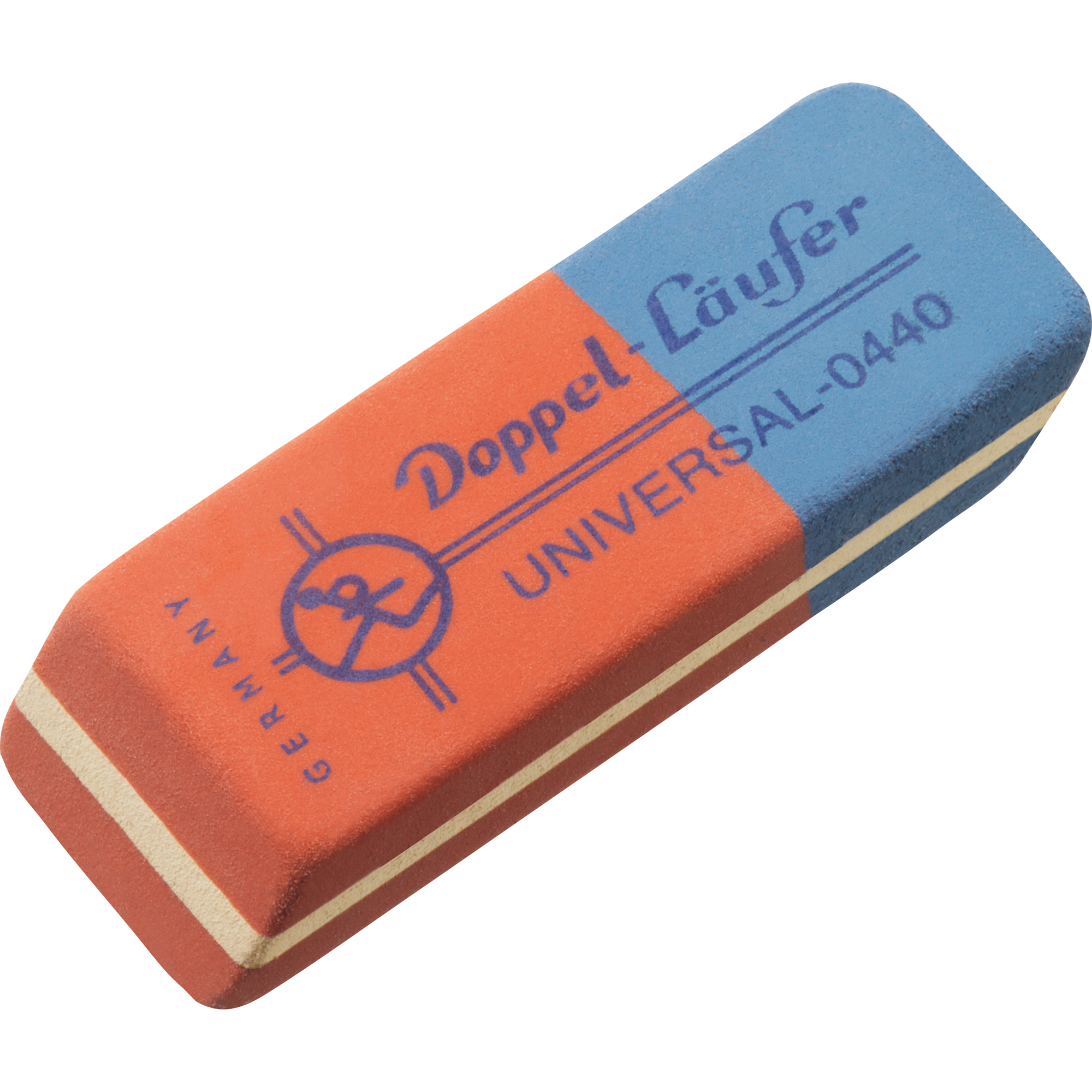 Läufer Radierer UNIVERSAL Bleistifte, Farbstifte, Kopierstifte, Tusche, Tinte 1,9 x 0,9 x 5,5 cm (B x H x L) Naturkautschuk rot/blau