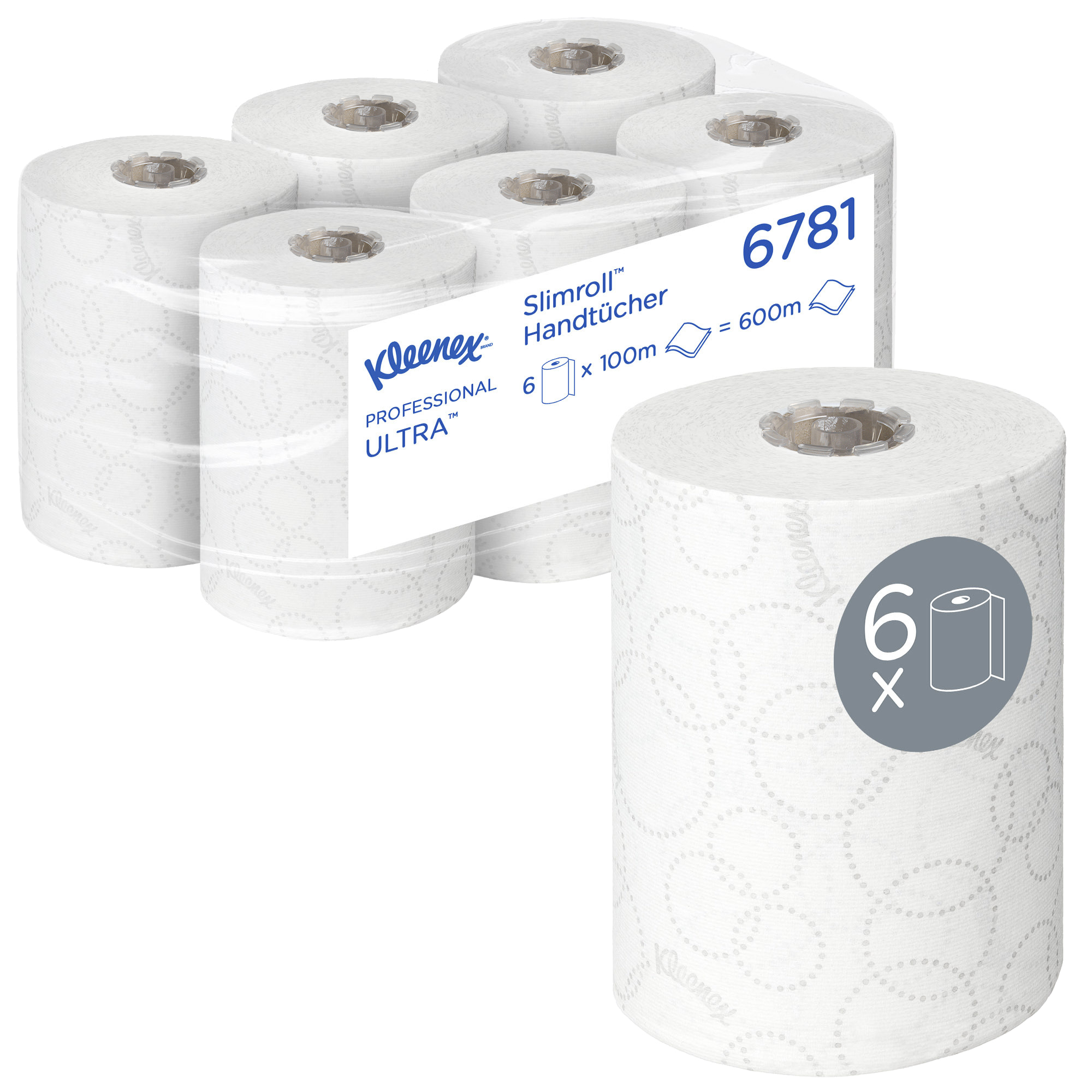Kleenex® Handtuchrolle Ultra™ Slimroll™ 19,8 cm x 100 m (B x L) Airflex™, 100 % recycelbar weiß 6 Rl./Pack.