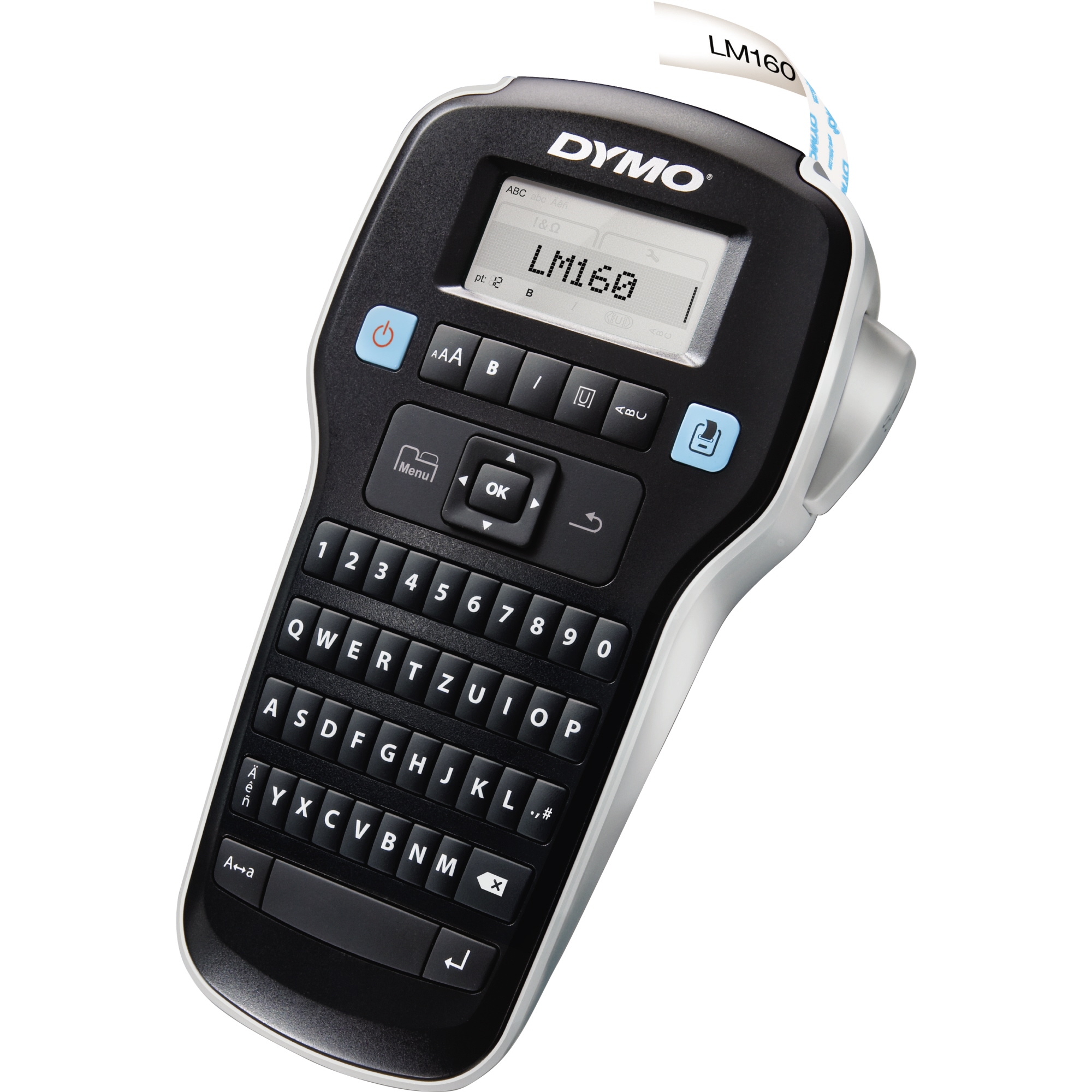DYMO® Beschriftungsgerät LabelManager™ 160 1 Display-Zeile 6 Schriftgrößen 2 Druckzeilen inkl. D1-Starter-Schriftbandkassette (12 mm x 3 m, schwarz auf weiß)