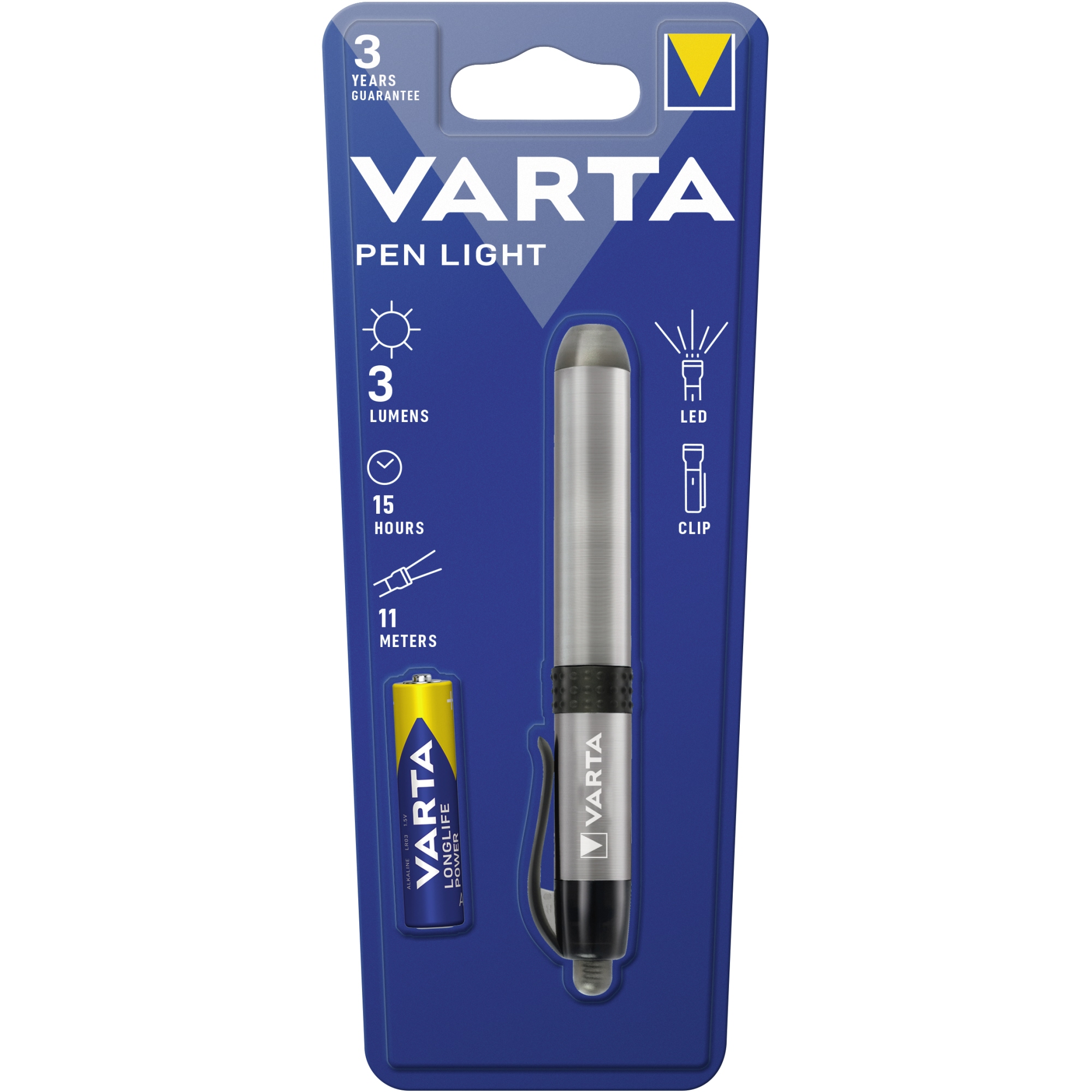 Varta Taschenlampe Pen Light 11m 3lm LED Aluminium