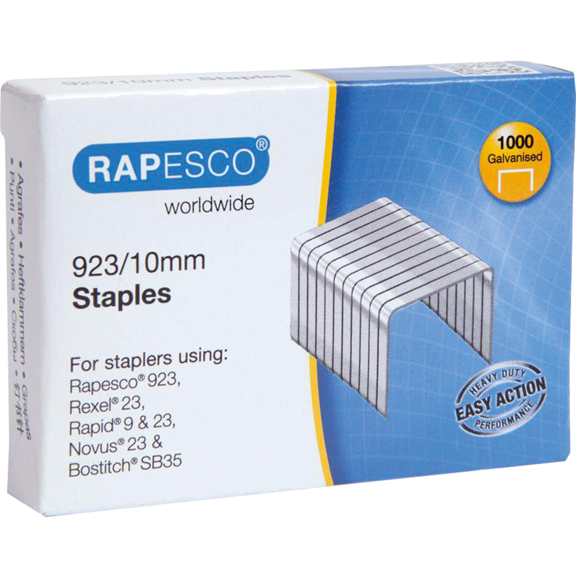 RAPESCO Heftklammer 923/10 Rapesco® 923, Rapid® 9, -23, Rexel® 23, Novus® 23, Bostitch® SB35 1.000 St./Pack.