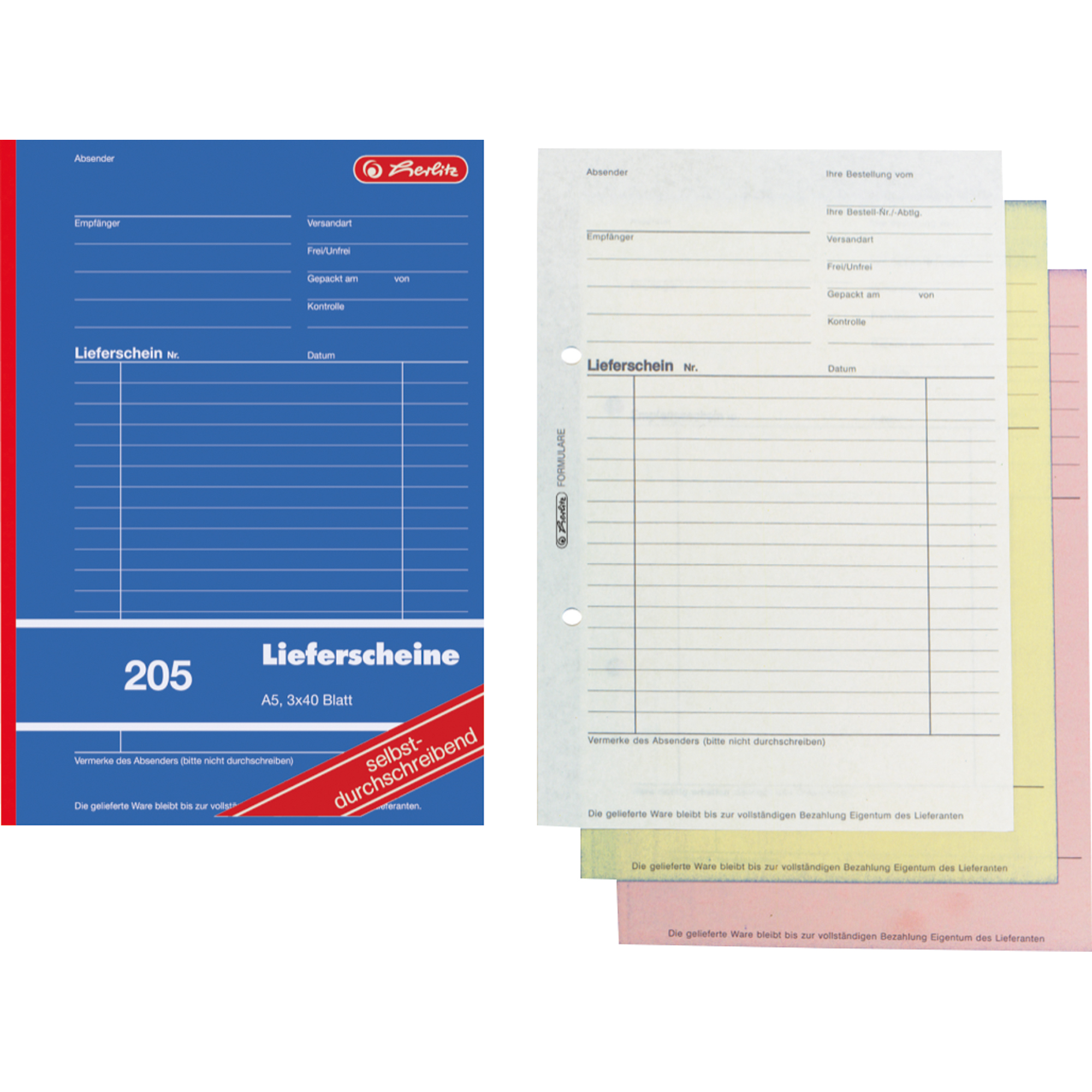 Herlitz Lieferschein DIN A5 selbstdurchschreibend 3 x 40 Bl.