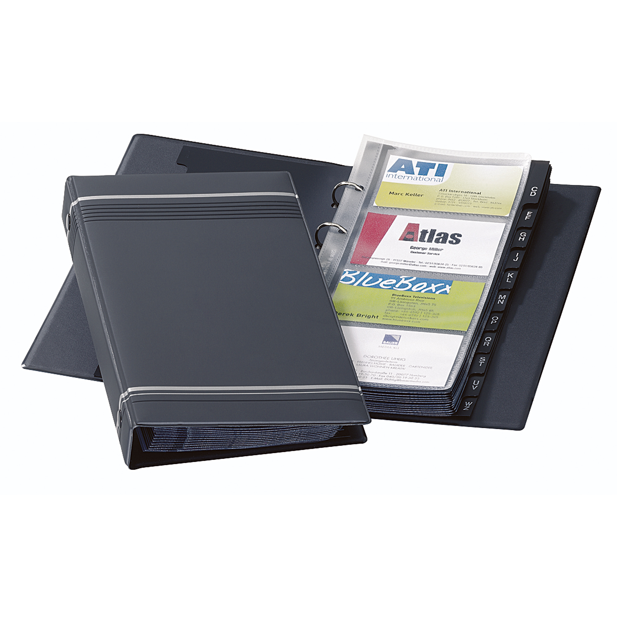 DURABLE Visitenkartenringbuch VISIFIX® 14,5 x 25,5 cm (B x H) A-Z Werkstoff: Graukarton/PVC/Polypropylen anthrazit 25 Hüllen
