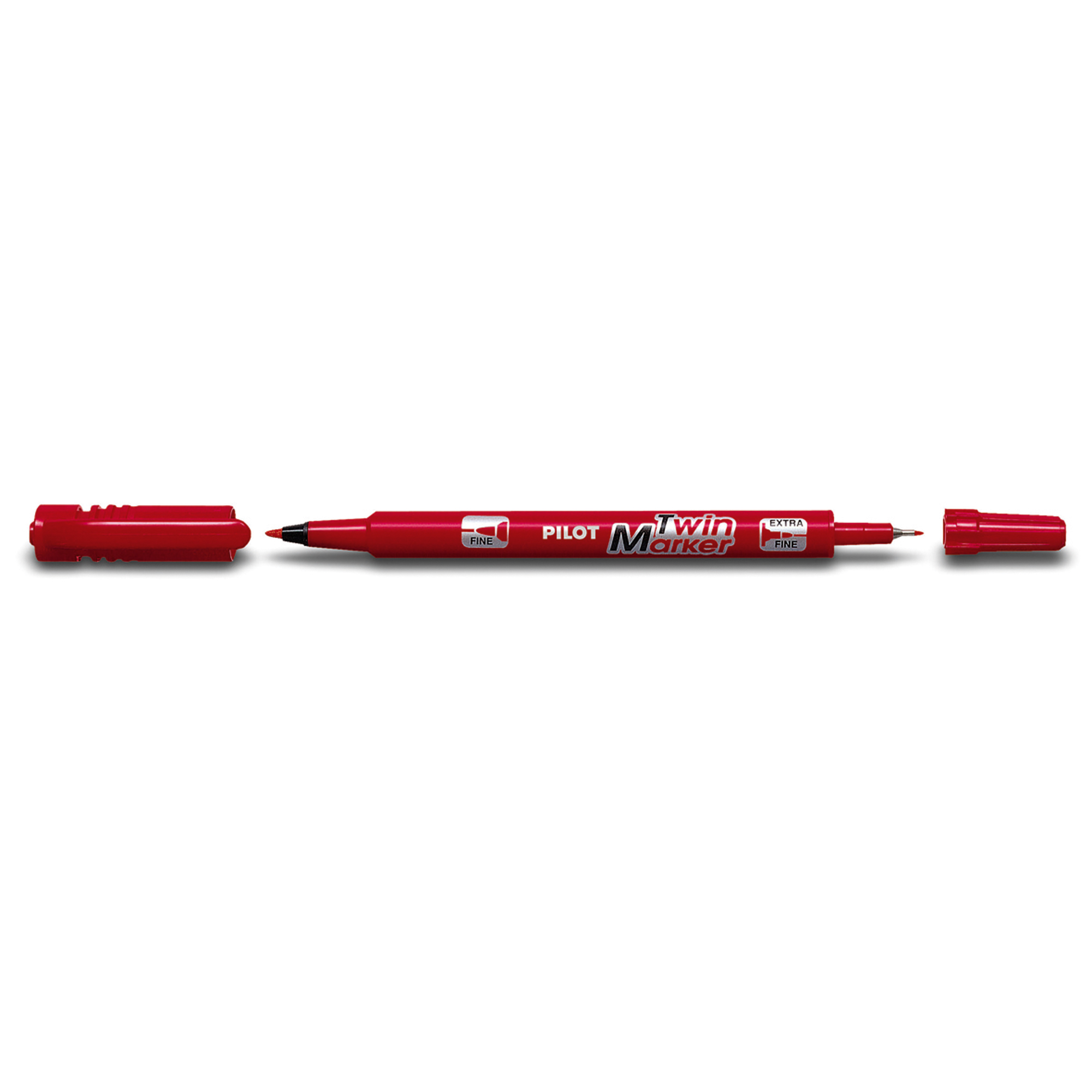 PILOT Permanentmarker Twin Marker BeGreen 0,4 und 0,8mm rot