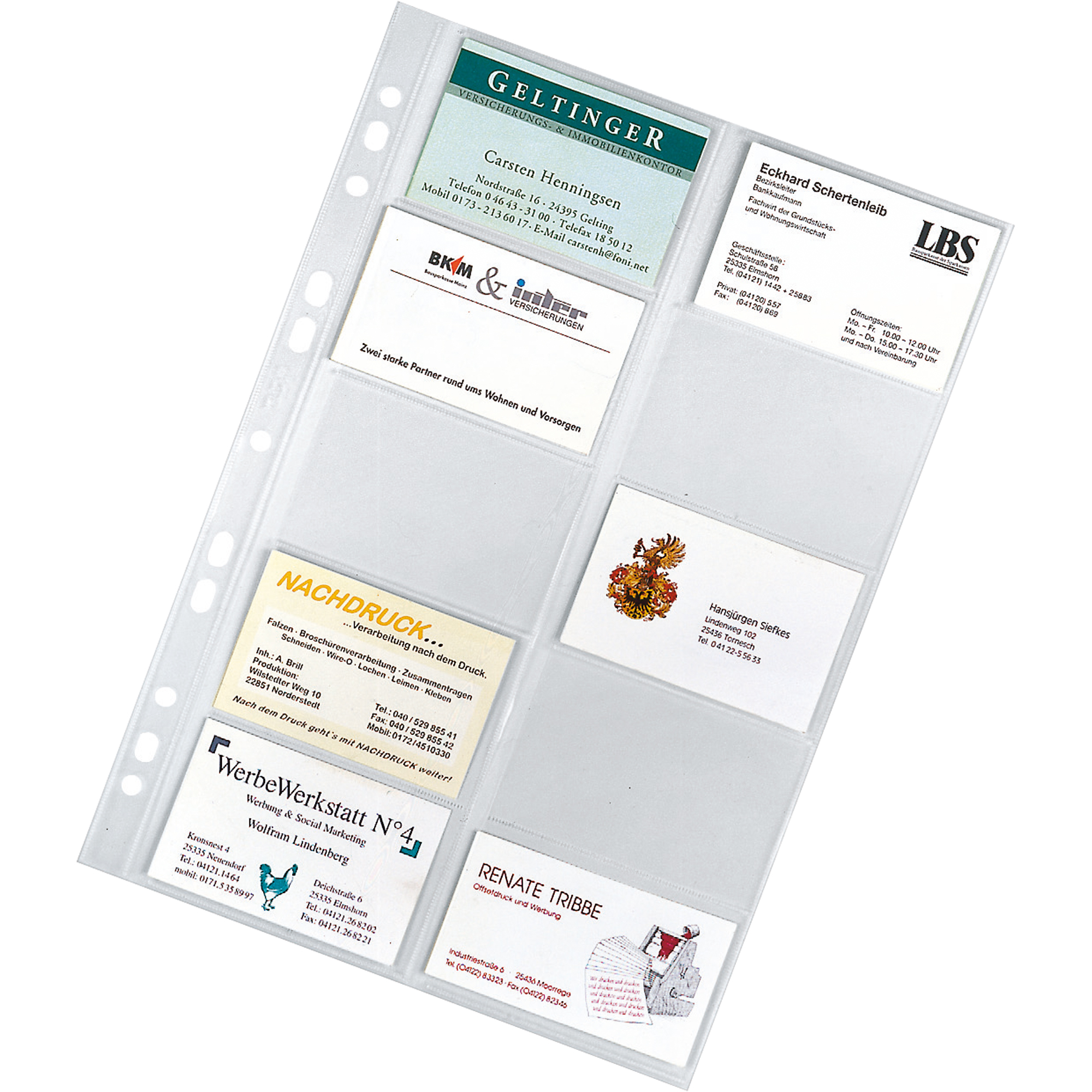 Veloflex Visitenkartenhülle 90 x 55 mm (B x H) rechts offen Polypropylen transparent 20 Karten 10 St./Pack.