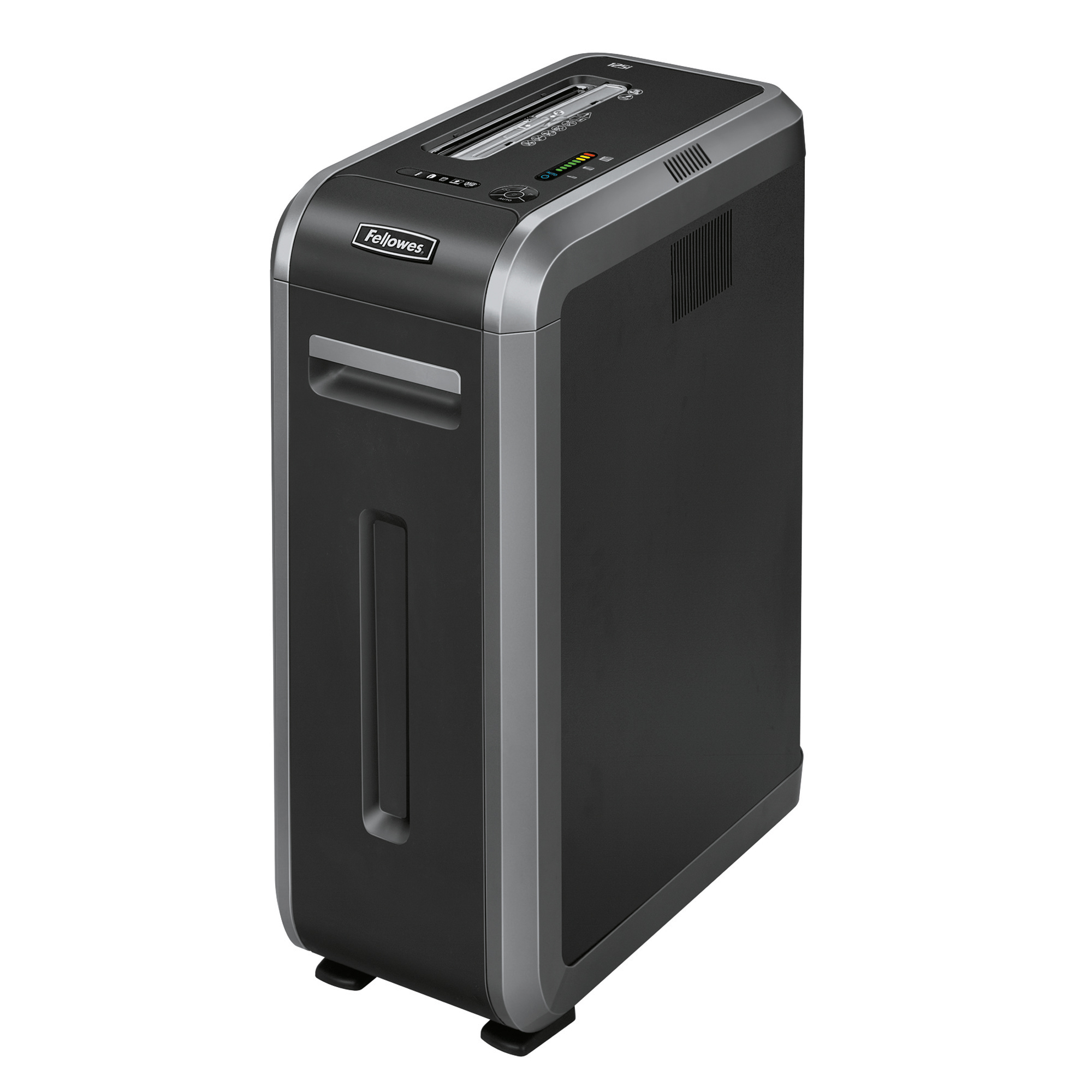 Fellowes® Aktenvernichter Powershred® 125i P-2 Papier, Heftklammern, Büroklammern, Kreditkarten, CDs/DVDs Streifenschnitt 18 Bl. silber/schwarz