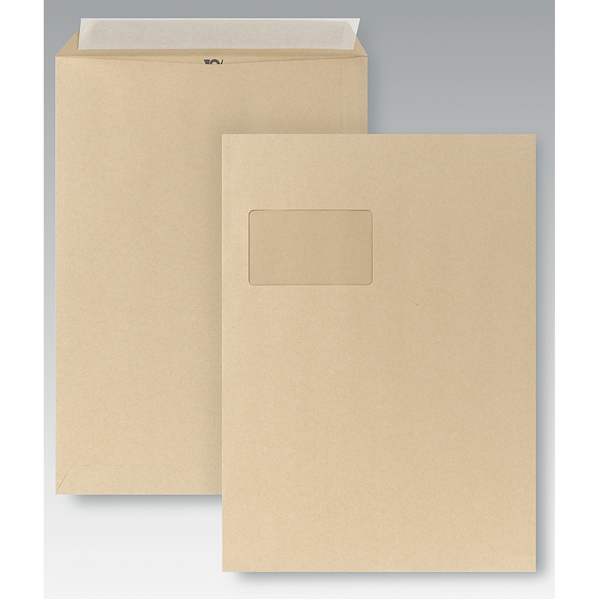 POSTHORN Versandtasche DIN C4 229 x 324 mm (B x H) mit Haftklebung mit Fenster 110g/m² ohne Fadenverstärkung braun 250 St./Pack.