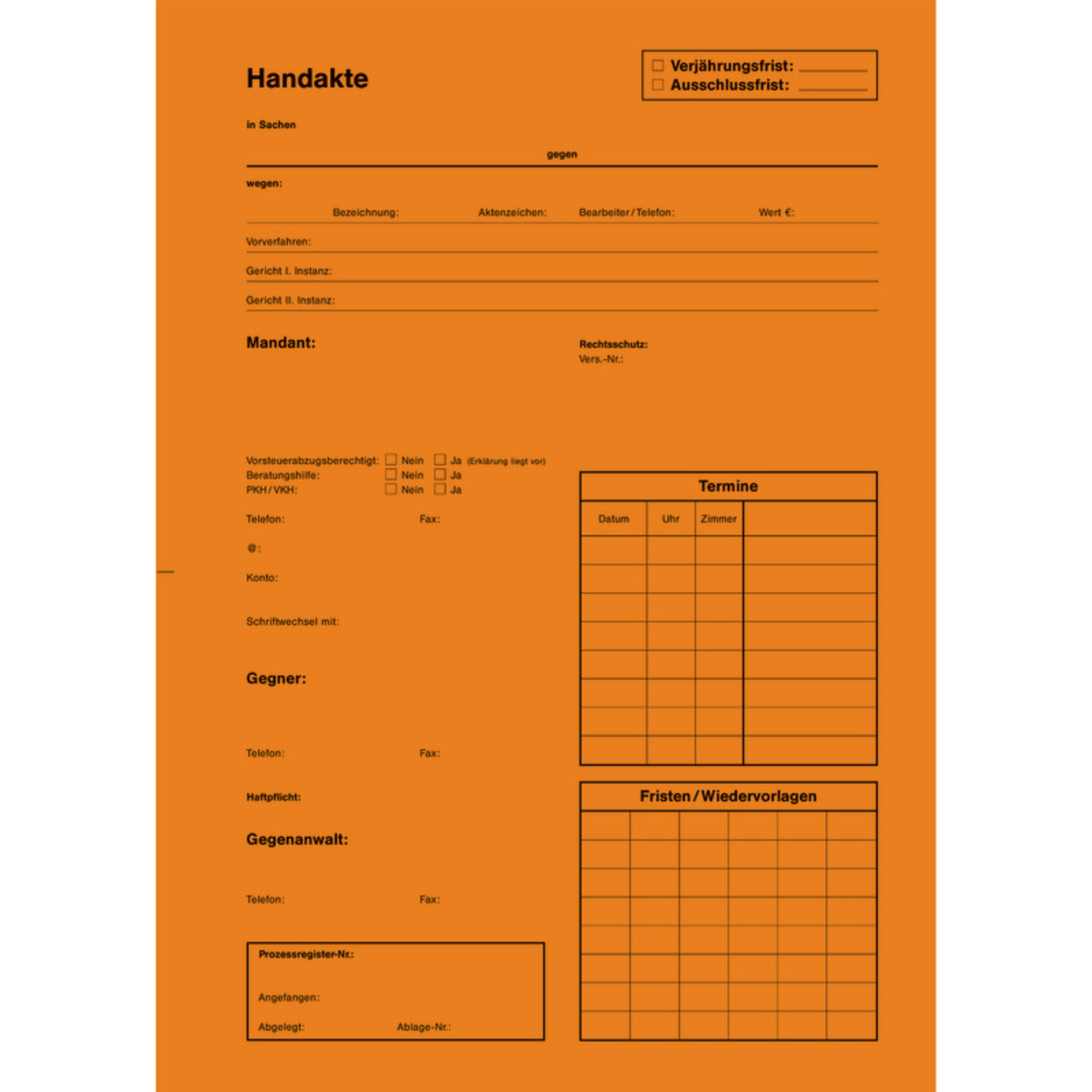 AdvoBedarf Handakte 120g/m² Tauenkarton 100 St./Pack.