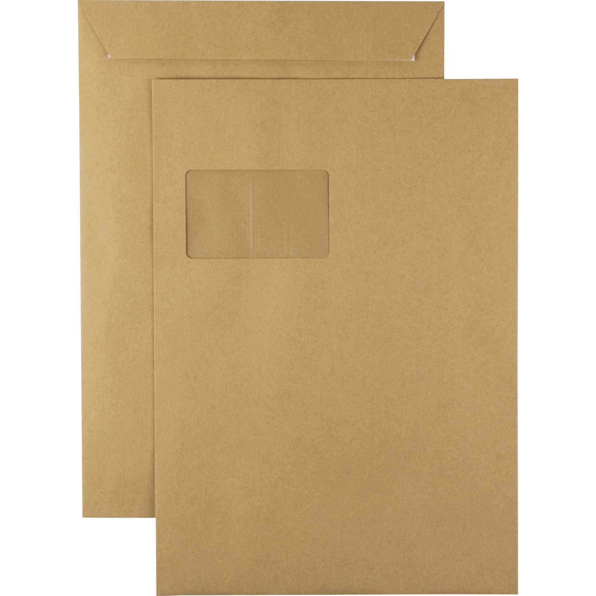 Versandtasche DIN C4 229 x 324 mm (B x H) mit Haftklebung mit Fenster 120g/m² braun 250 St./Pack.