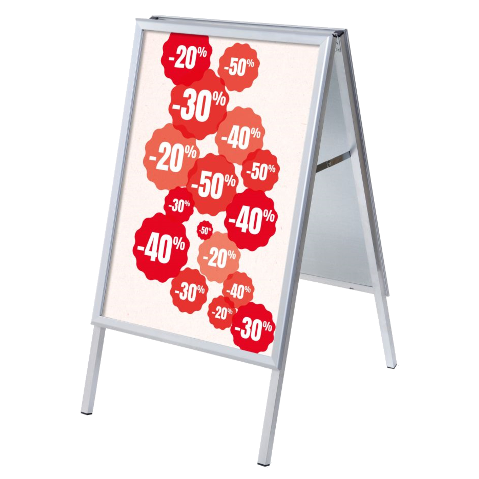 Showdown® Displays Kundenstopper 63,9 x 109,4 x 74,4 cm (B x H x T) DIN A1 Aluminium silber
