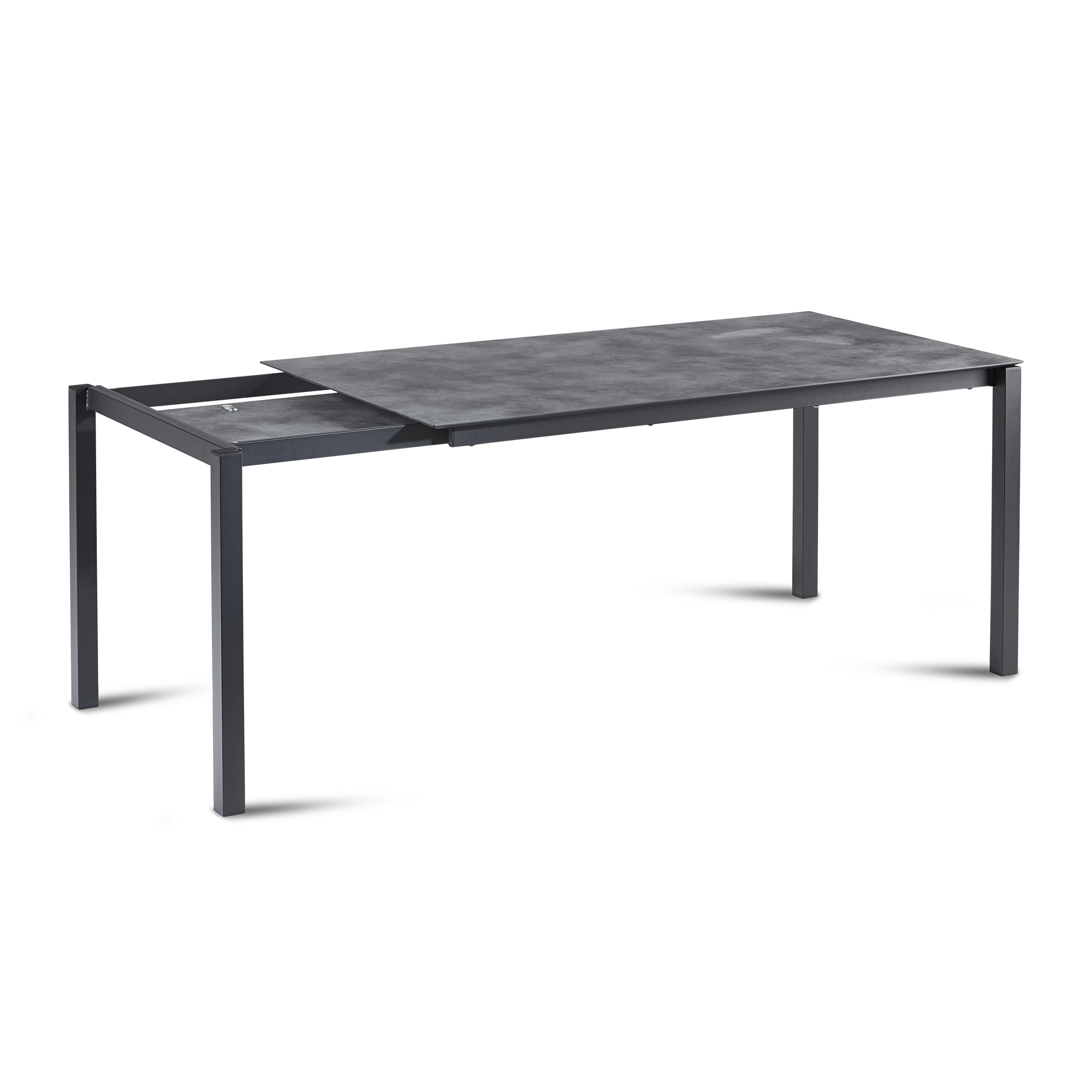 BEST Gartentisch Palazzo 160-210 x 75 x 90 (B x H x T) wetterfest Hochdrucklaminat (HPL) anthrazit