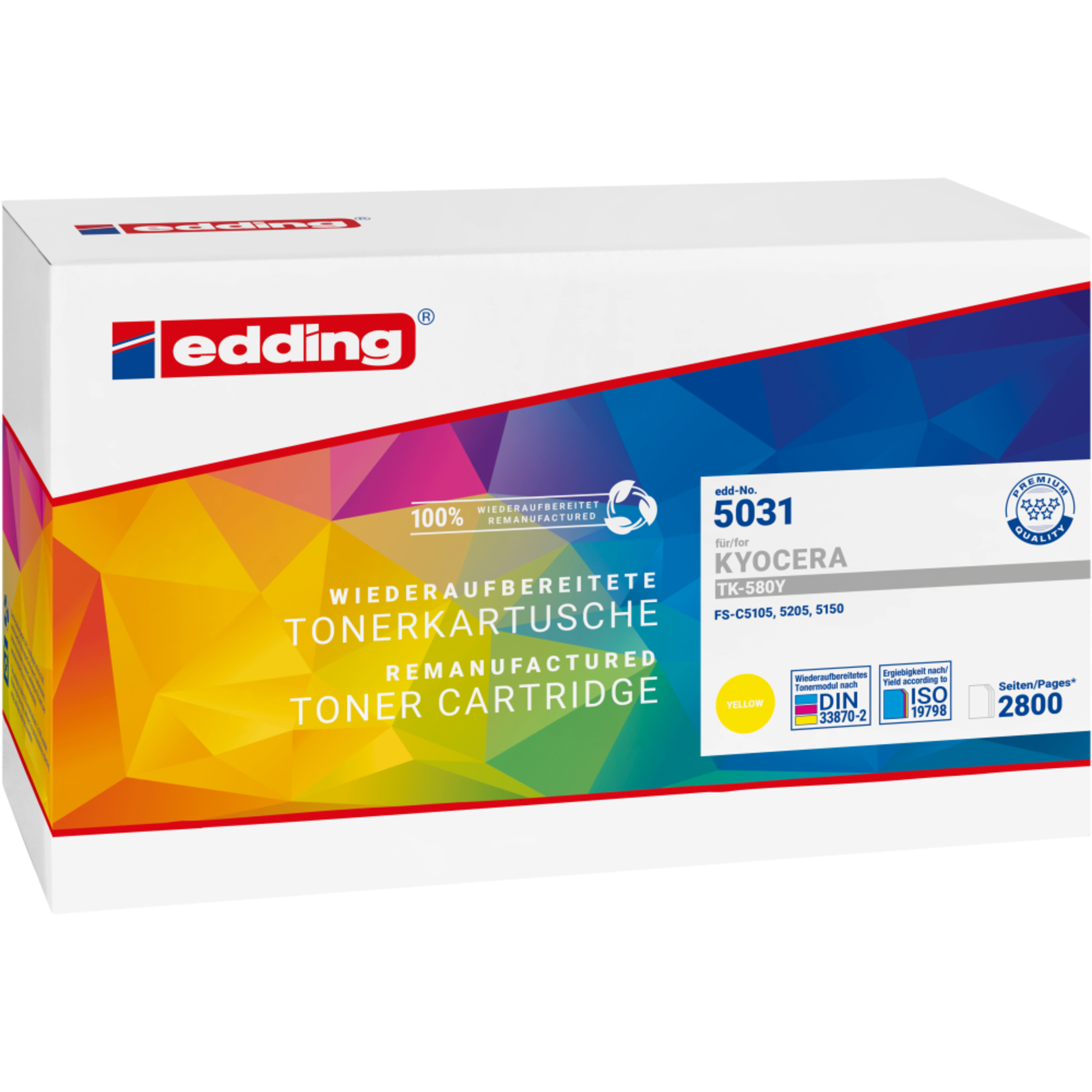 edding Toner kein Originalzubehör Kompatibel mit: KYOCERA TK-580Y EDD-5031 ca. 2.800 Seiten gelb