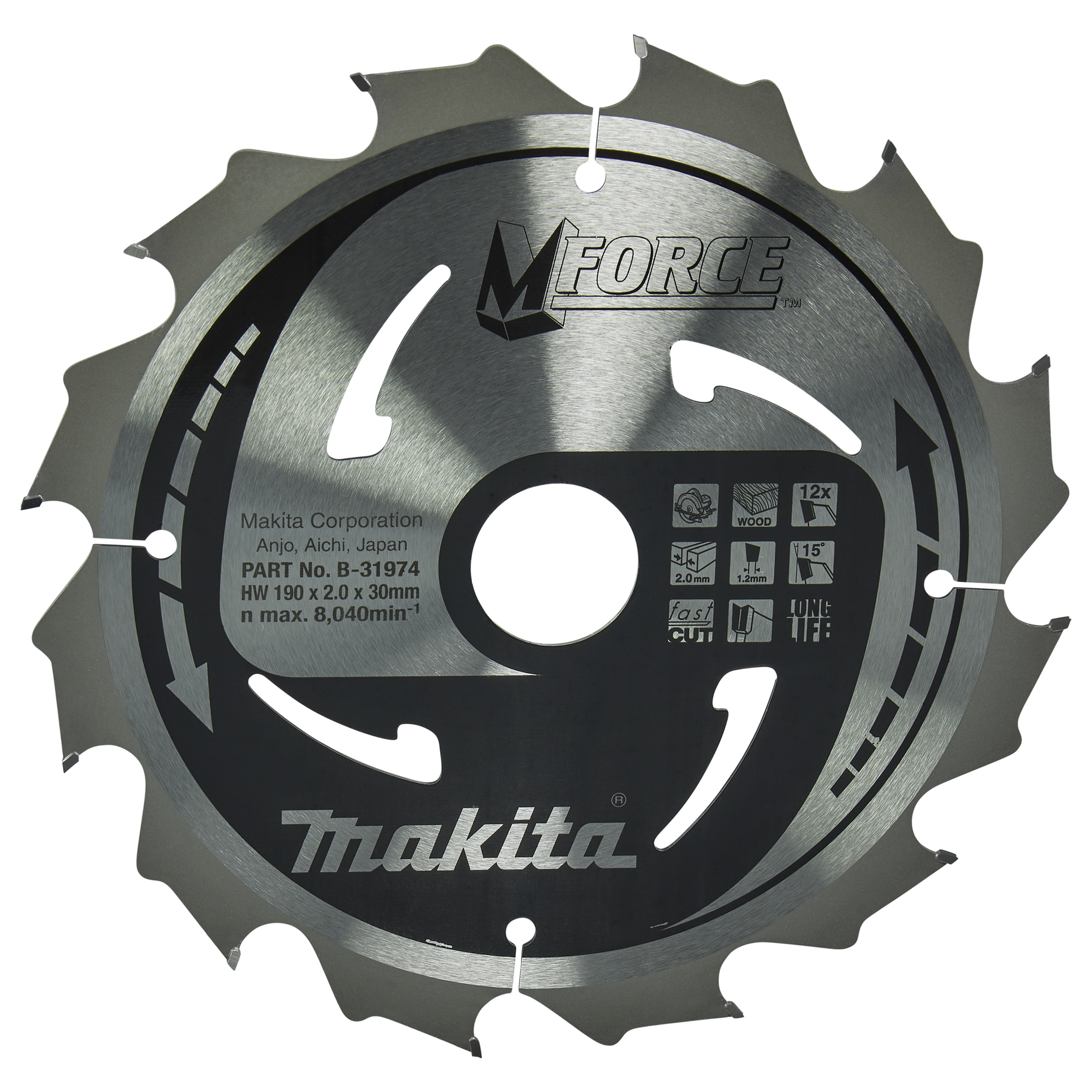 Makita® Sägeblatt M-FORCE Handkreissäge 190 x 30 x 2 mm (B x H x T)