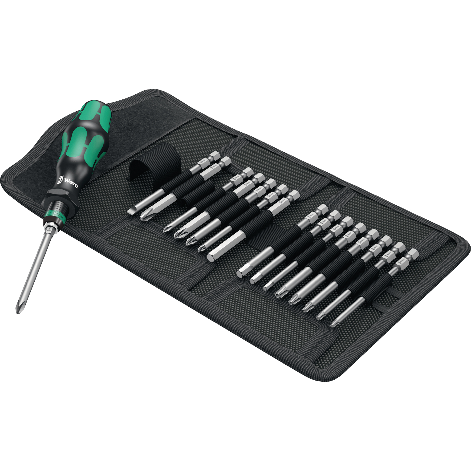 Wera Bit-Werkzeug Kraftform Kompakt 60 Schraubendreher Antriebsgröße: 6,3mm 17 Teile inkl. Handhalter 816 R