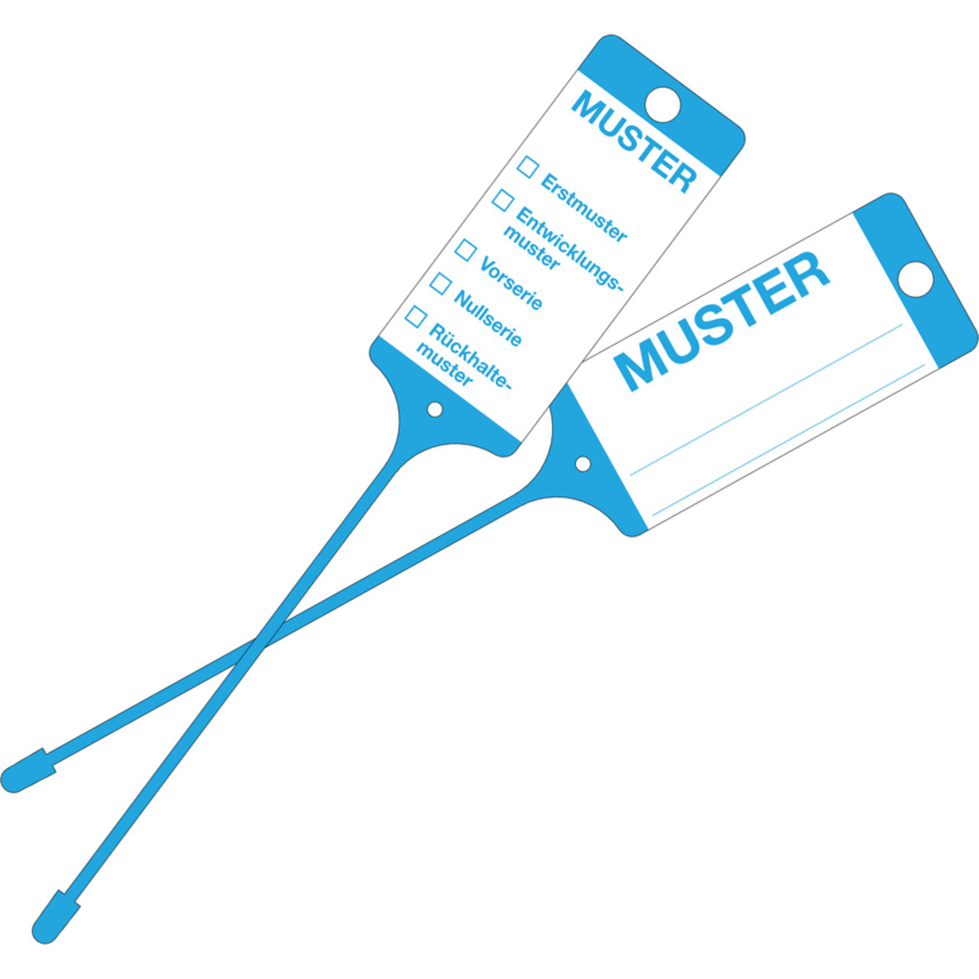 EICHNER Stückwarenanhänger 40 x 58 x 215 mm (B x H x L) Muster Polypropylen blau 100 St./Pack.