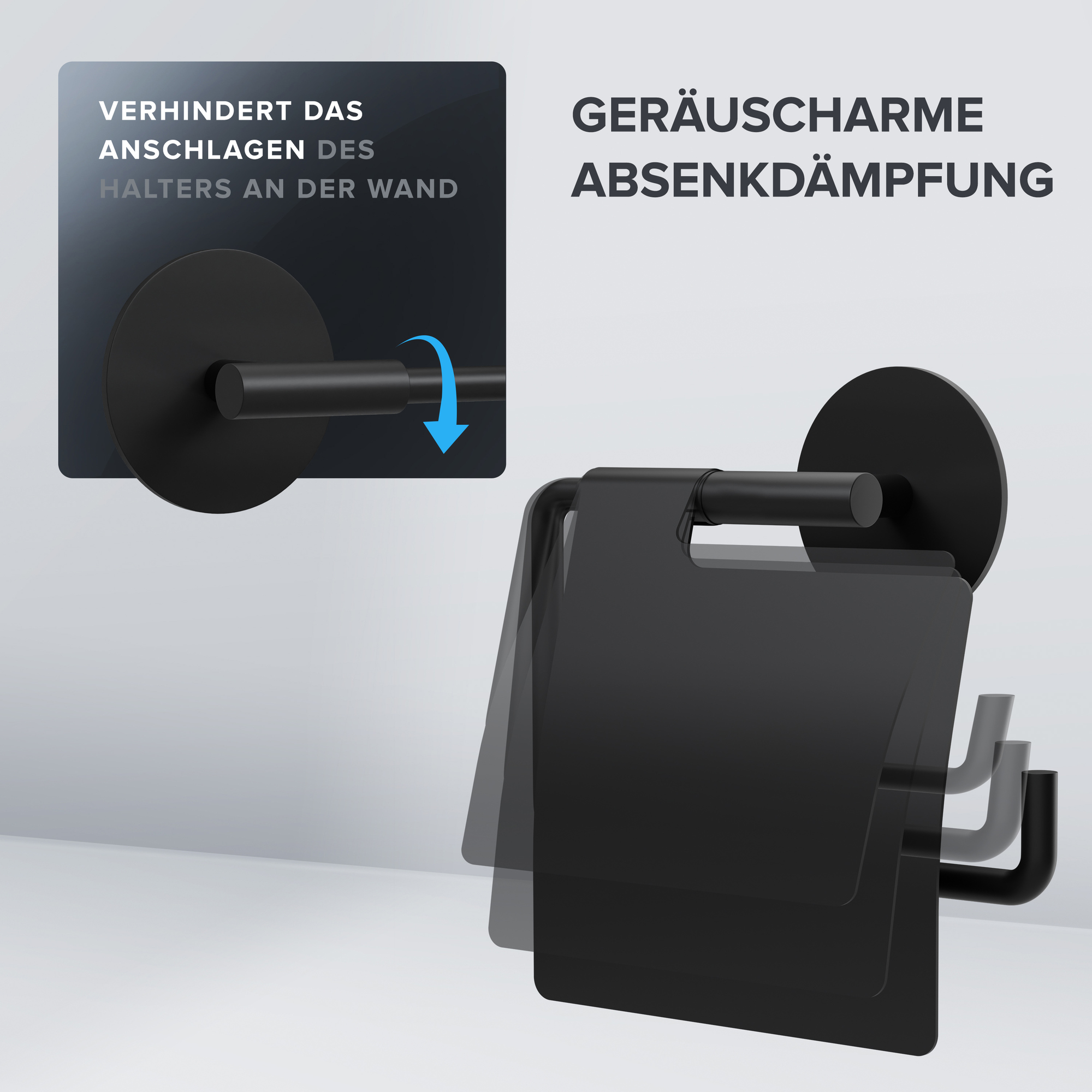 ovimar WC-Rollenhalter Heroya 16,5 x 5 x 15 cm (B x H x T) 1 Rolle Edelstahl schwarz