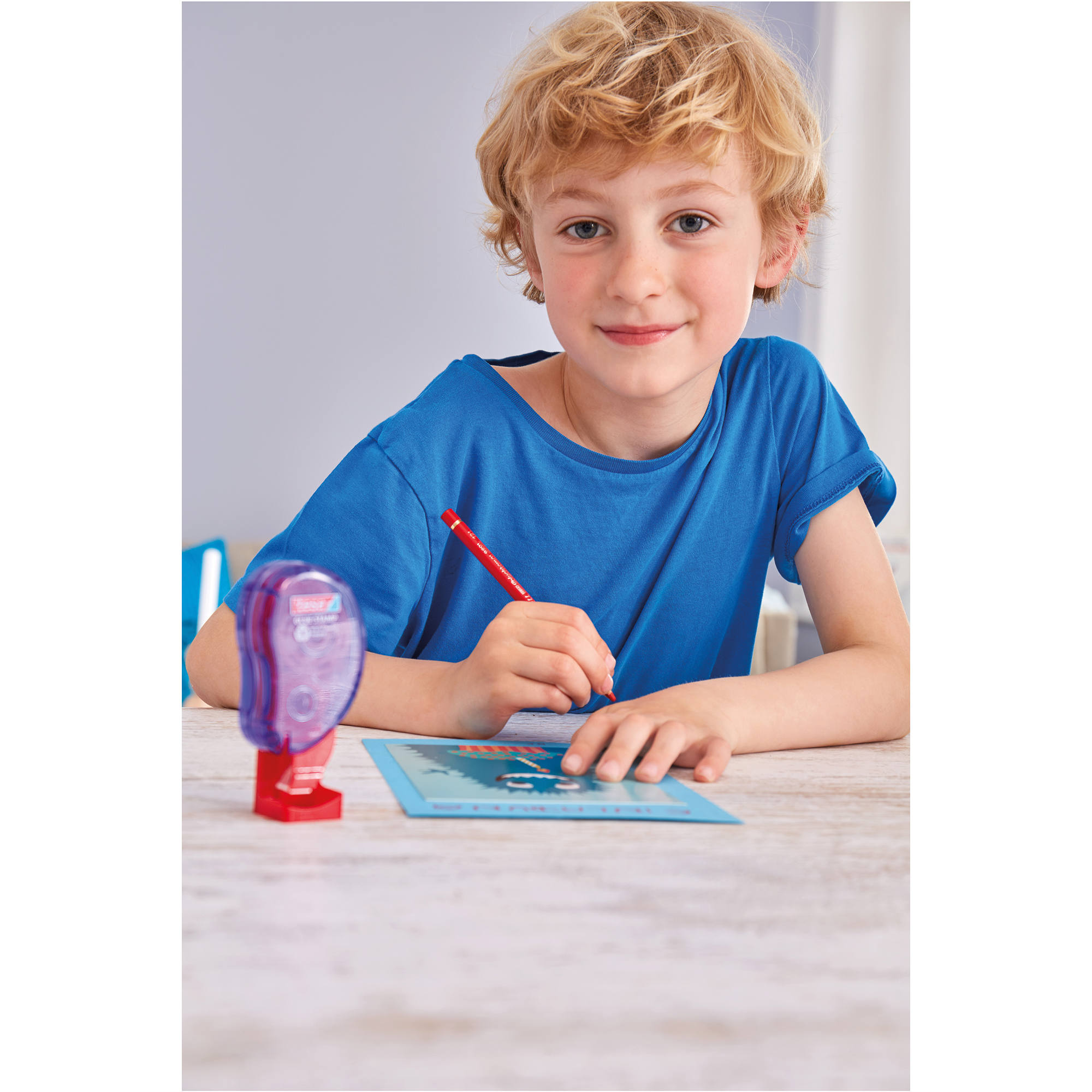 tesa® Klebestempel ecoLogo® 8,4 x 8,4 mm (B x L) blau 1.100 Pads/Rl.