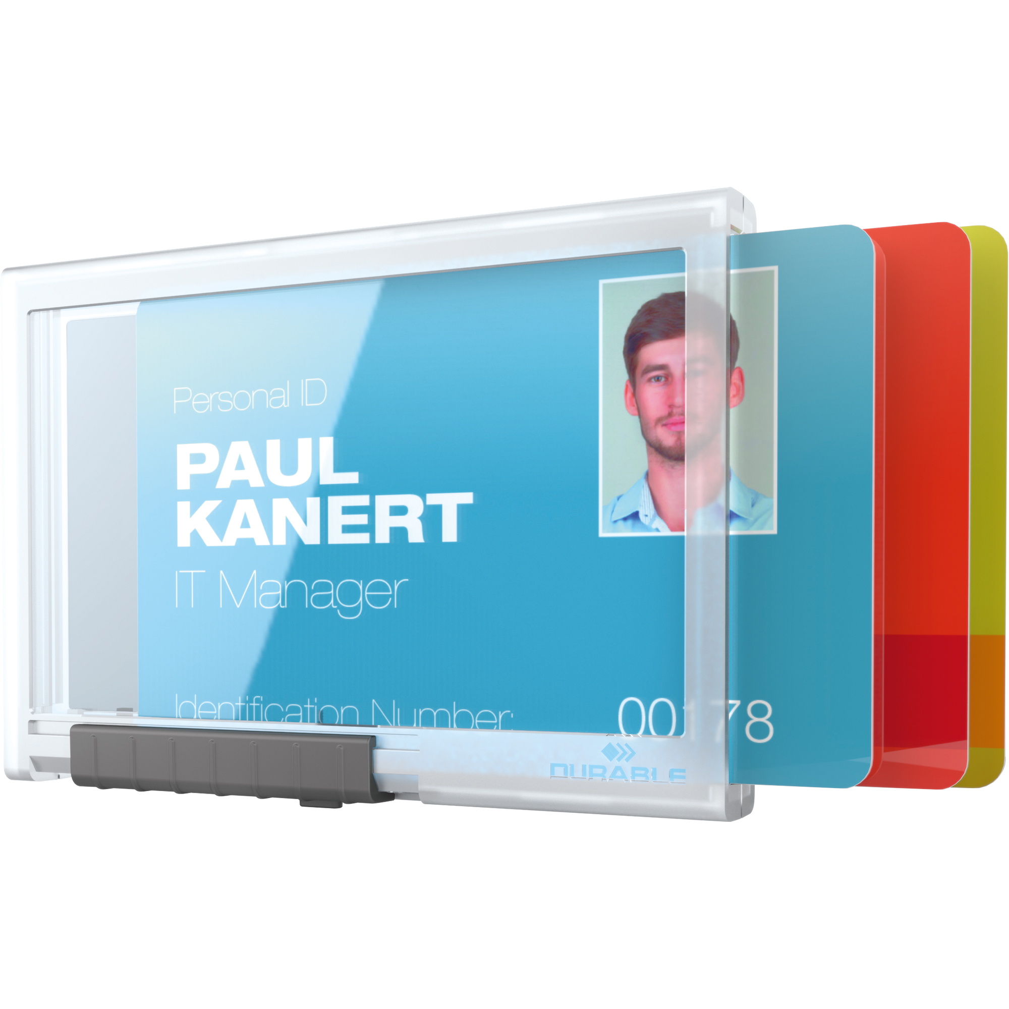DURABLE Ausweishalter PUSHBOX TRIO 87 x 54 mm (B x H) Kunststoff transparent 10 St./Pack.