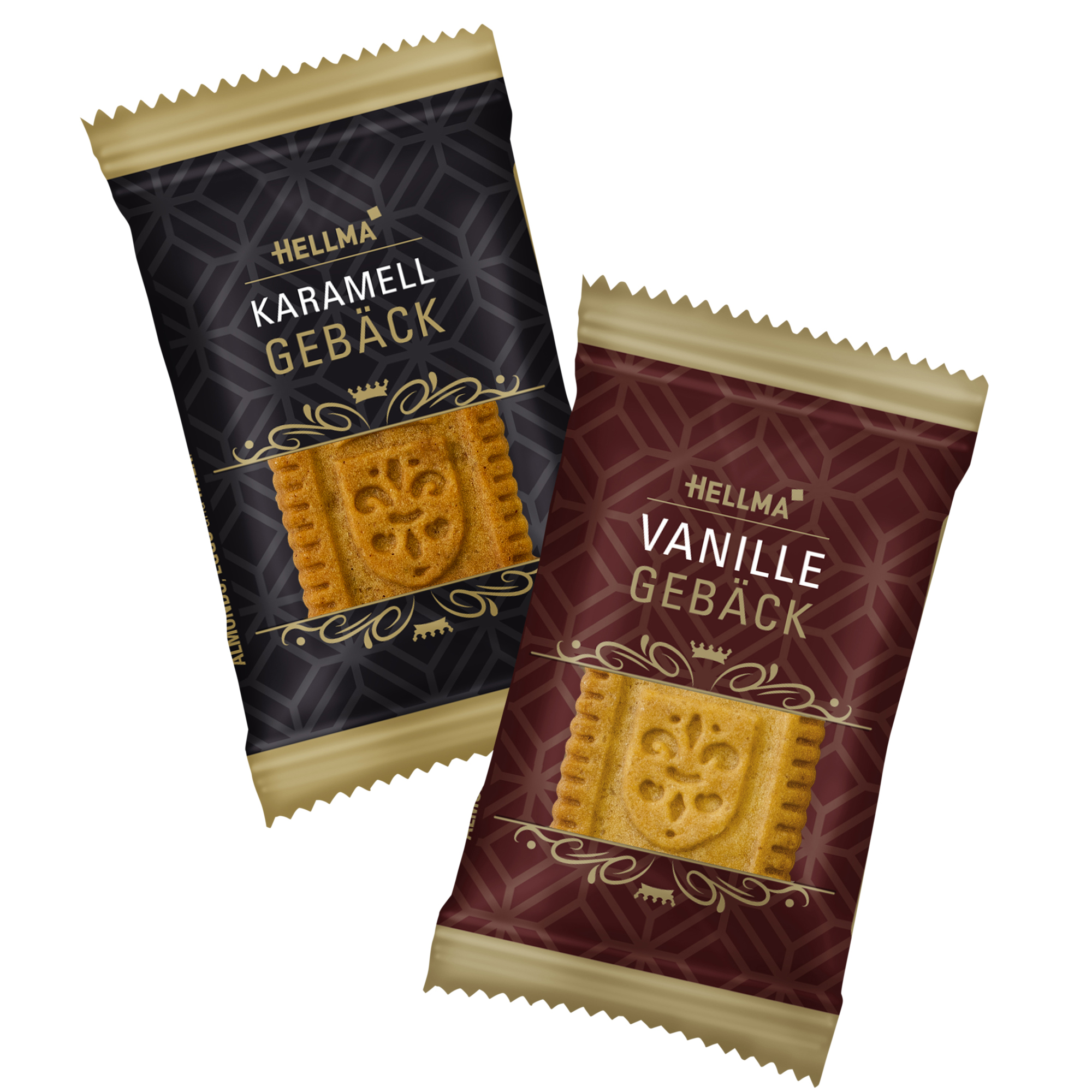 Hellma Gebäckmischung Edles Gebäck Mix Karamell, Vanille Spender 125 x 3,5 g/Pack.