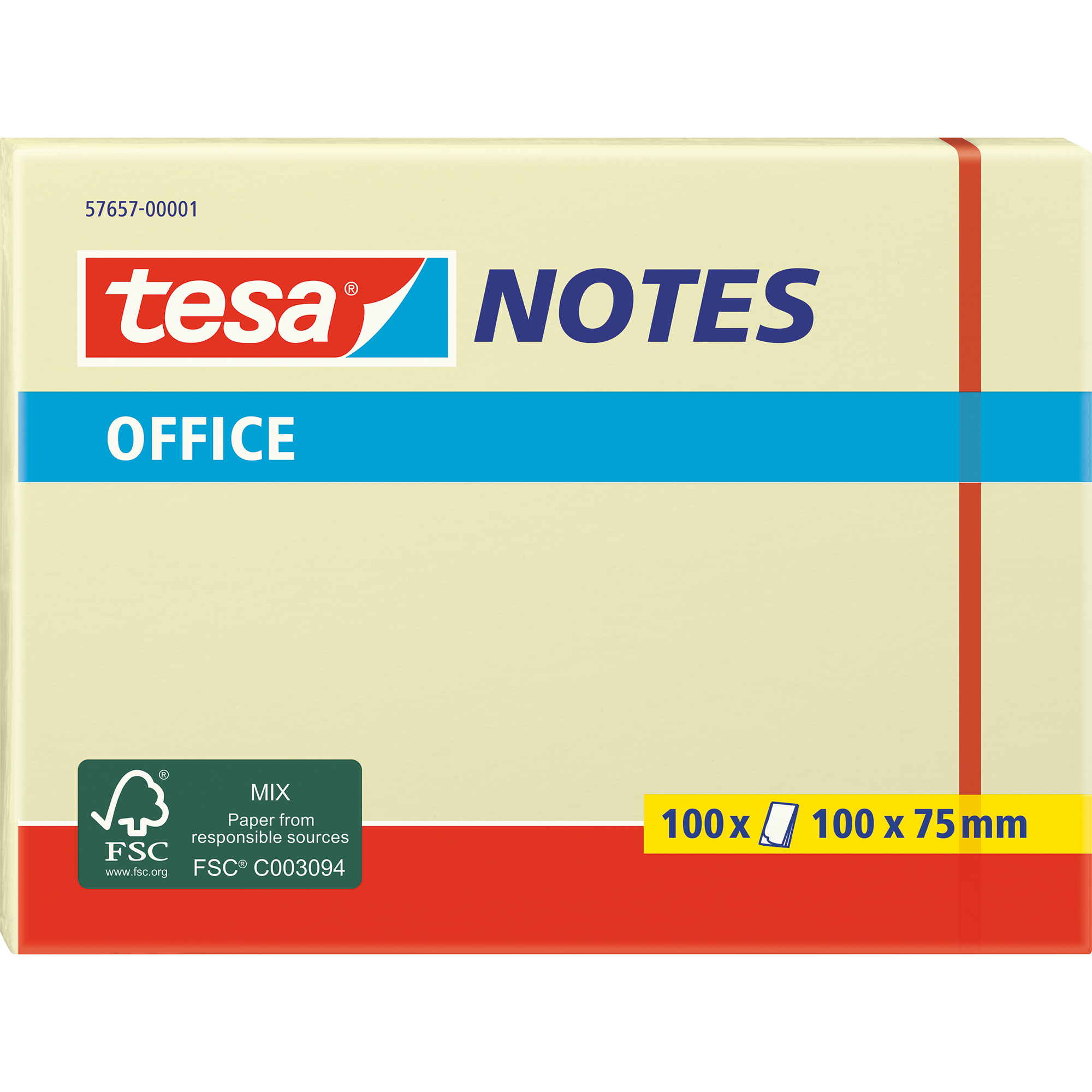tesa® Haftnotiz Office Notes 100 x 75 mm (B x H) gelb 100 Bl.
