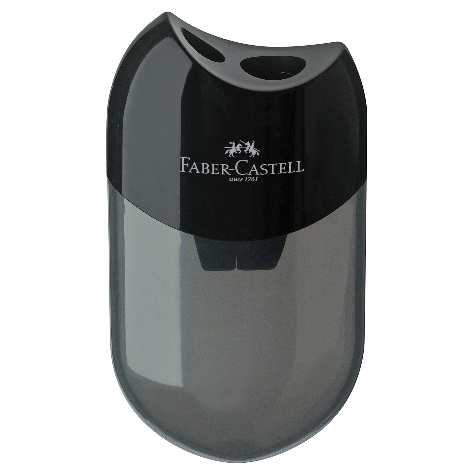 Faber-Castell Doppelspitzdose 8 und 11mm oval Material des Spitzers: Kunststoff Material des Behälters: Kunststoff schwarz